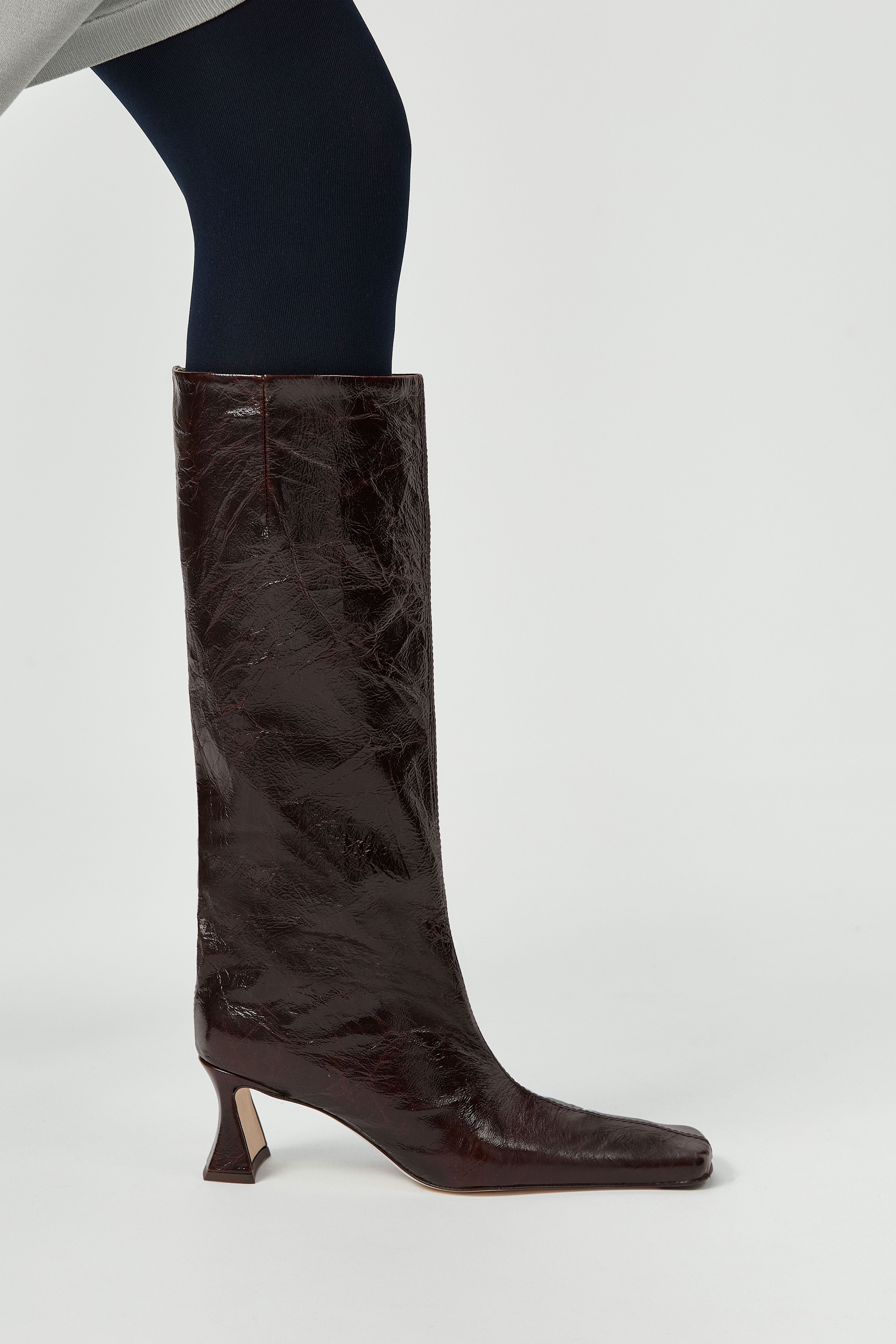 Bluma Boots - Brown Crinkle Leather | Miista | Designed & Handmade in Europe