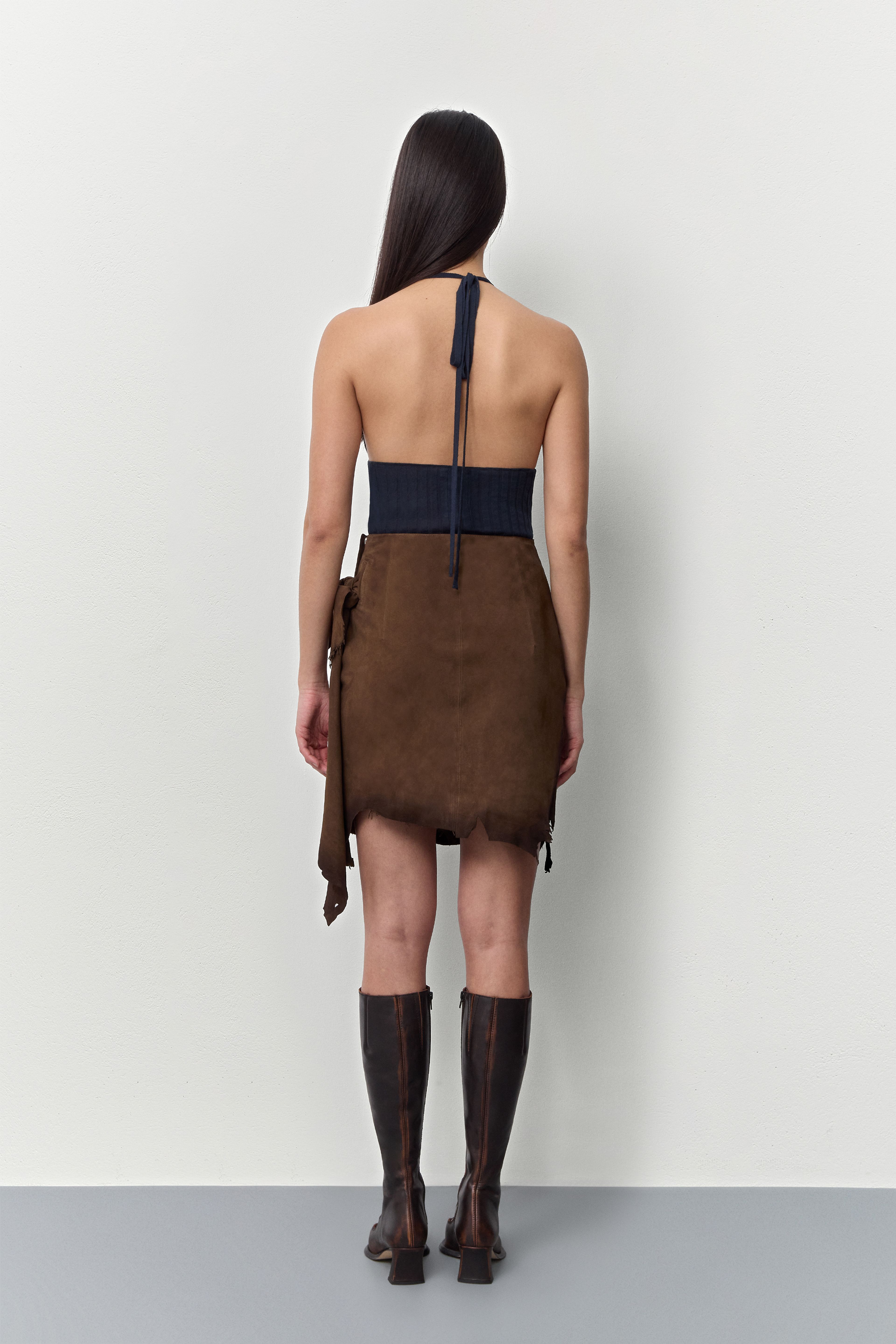 Lupe Wrapped Leather Skirt | Miista | Designed & Handmade in Europe