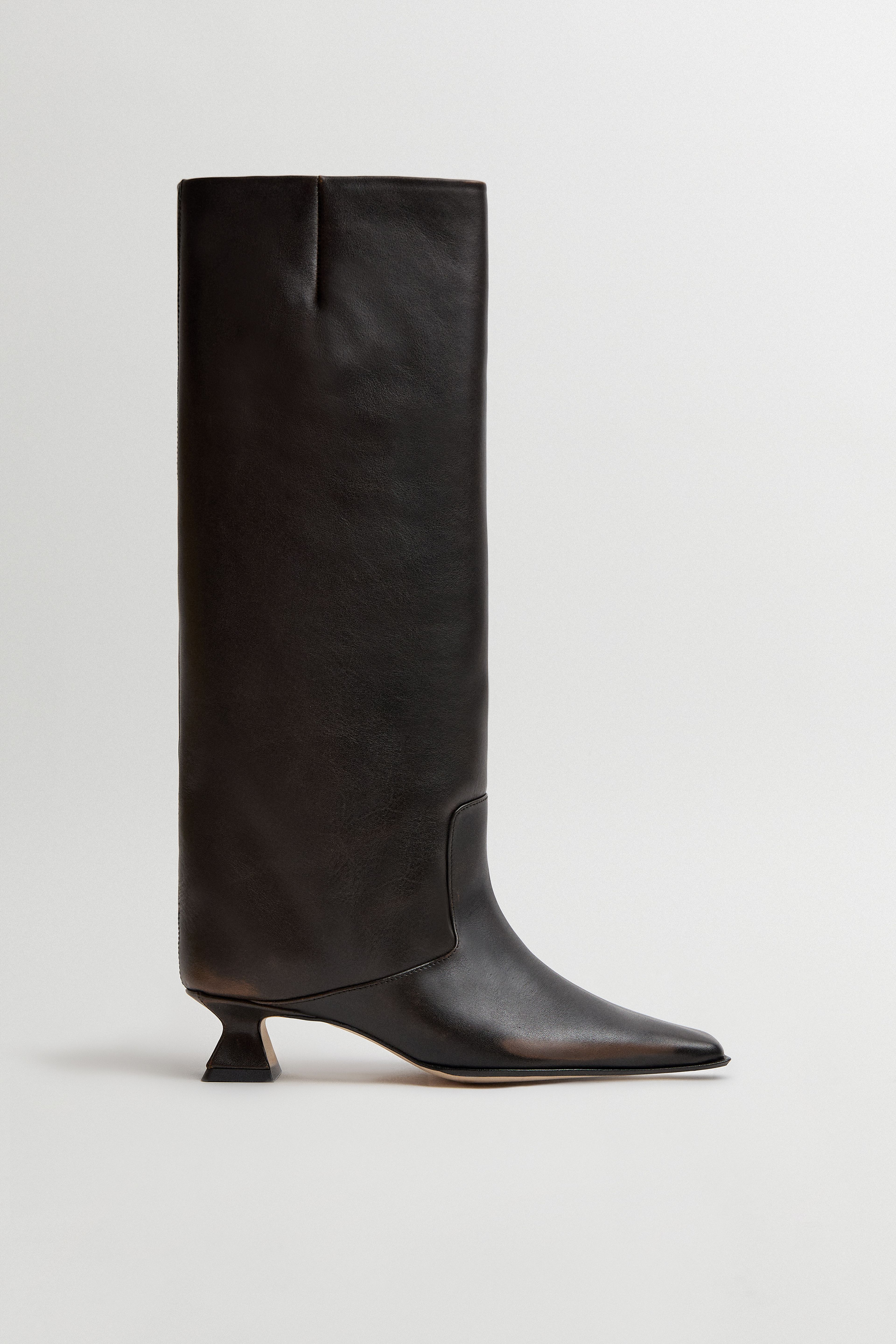 Effie Brushed Brown Tall Boots | Miista | Designed & Handmade in Europe