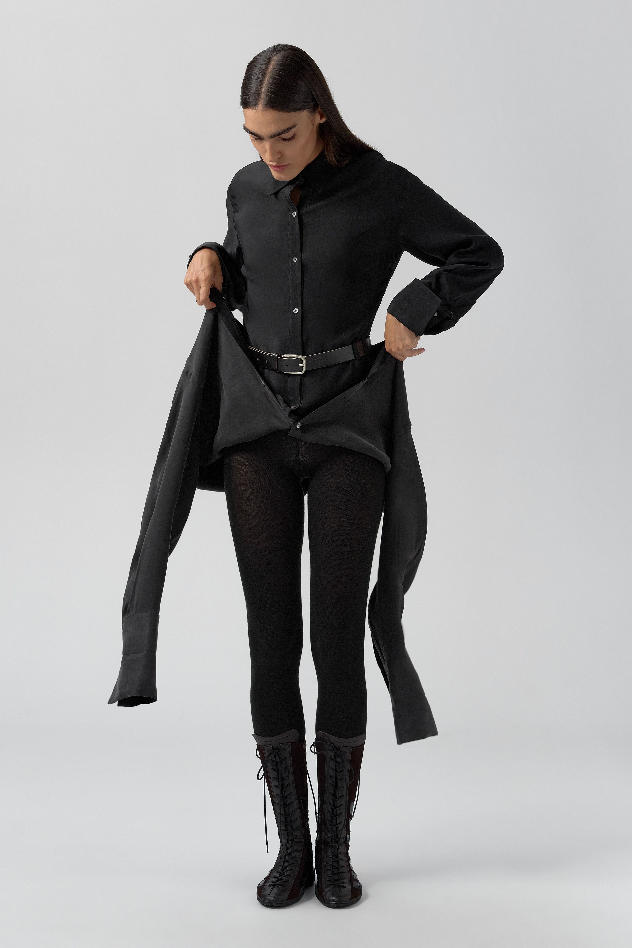 Lorna Dress - Black Lyocell Blend | Miista | Designed & Handmade in Europe