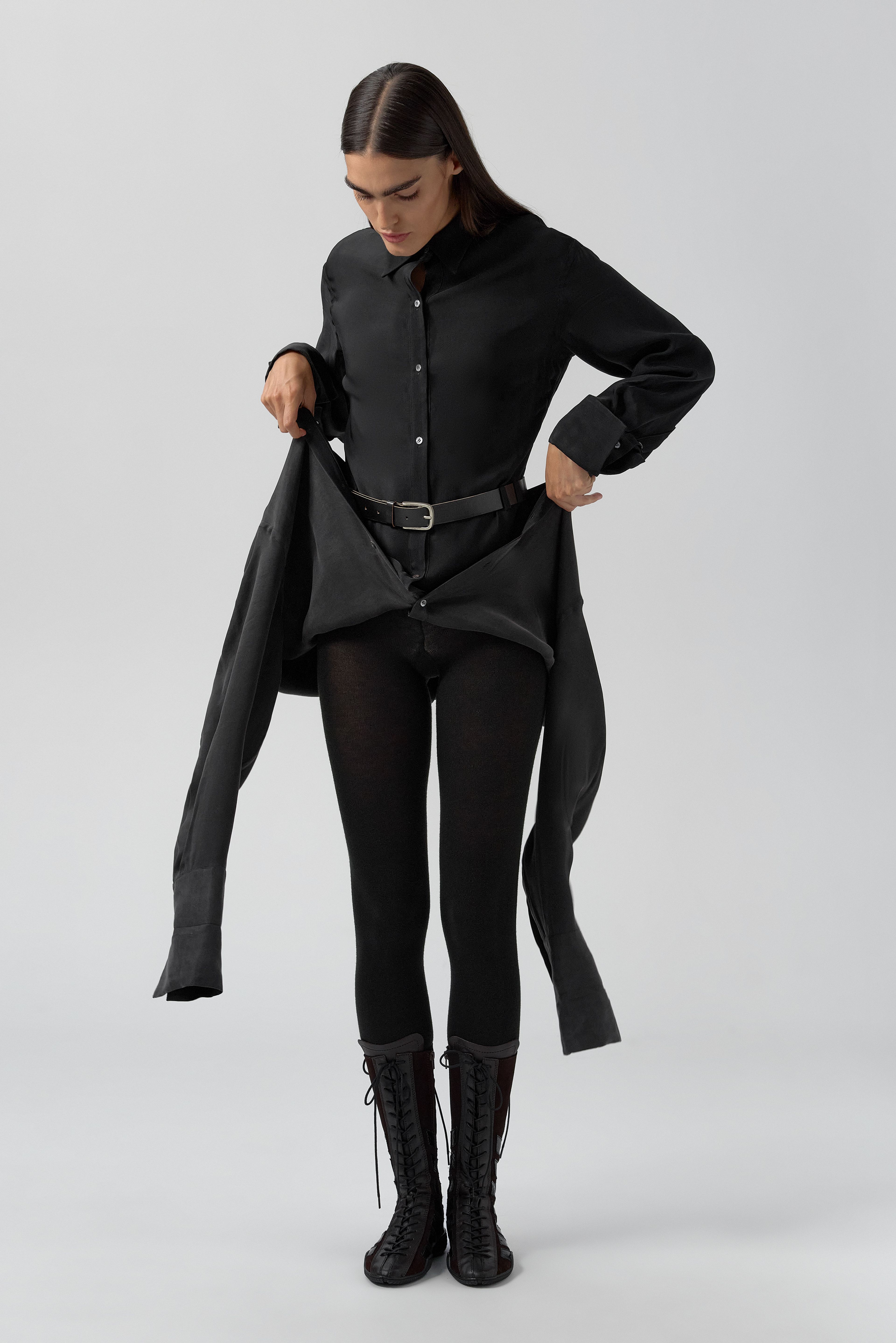 Lorna Dress - Black Lyocell Blend | Miista | Designed & Handmade in Europe