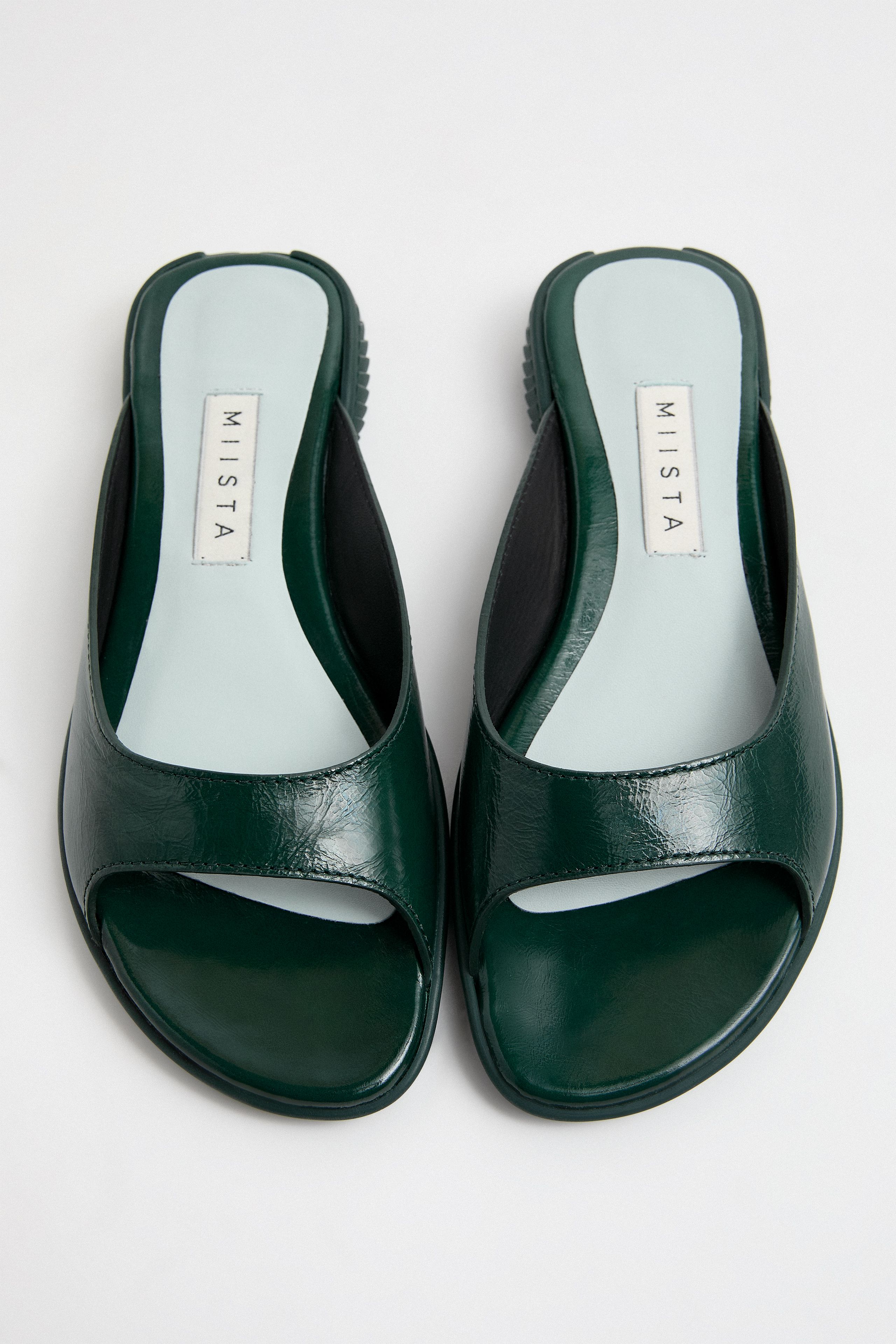 Yachay Mint Slide Sandals | Miista | Designed & Handmade in Europe