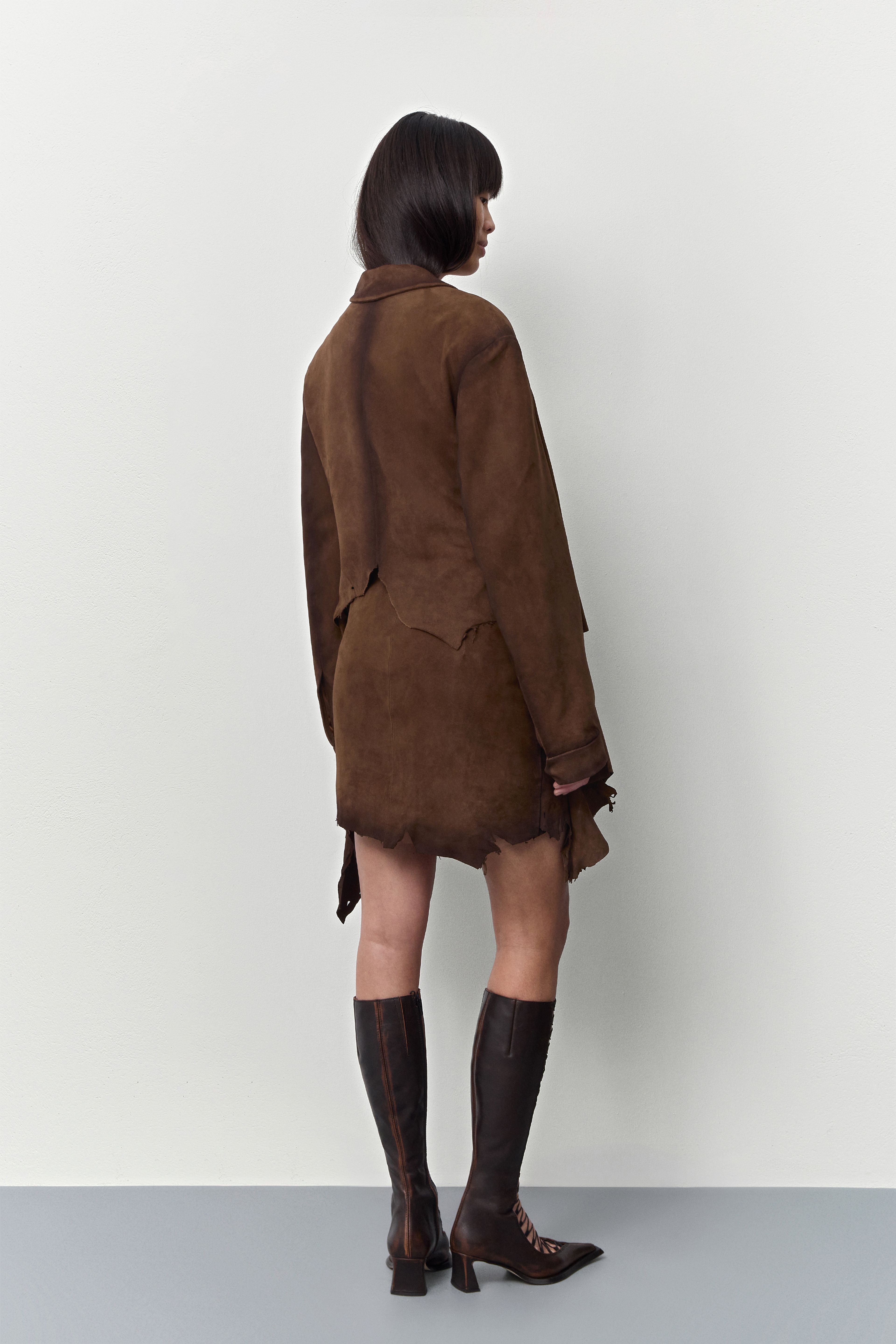 Steph Tan Wrapped Leather Jacket | Miista | Designed & Handmade in Europe