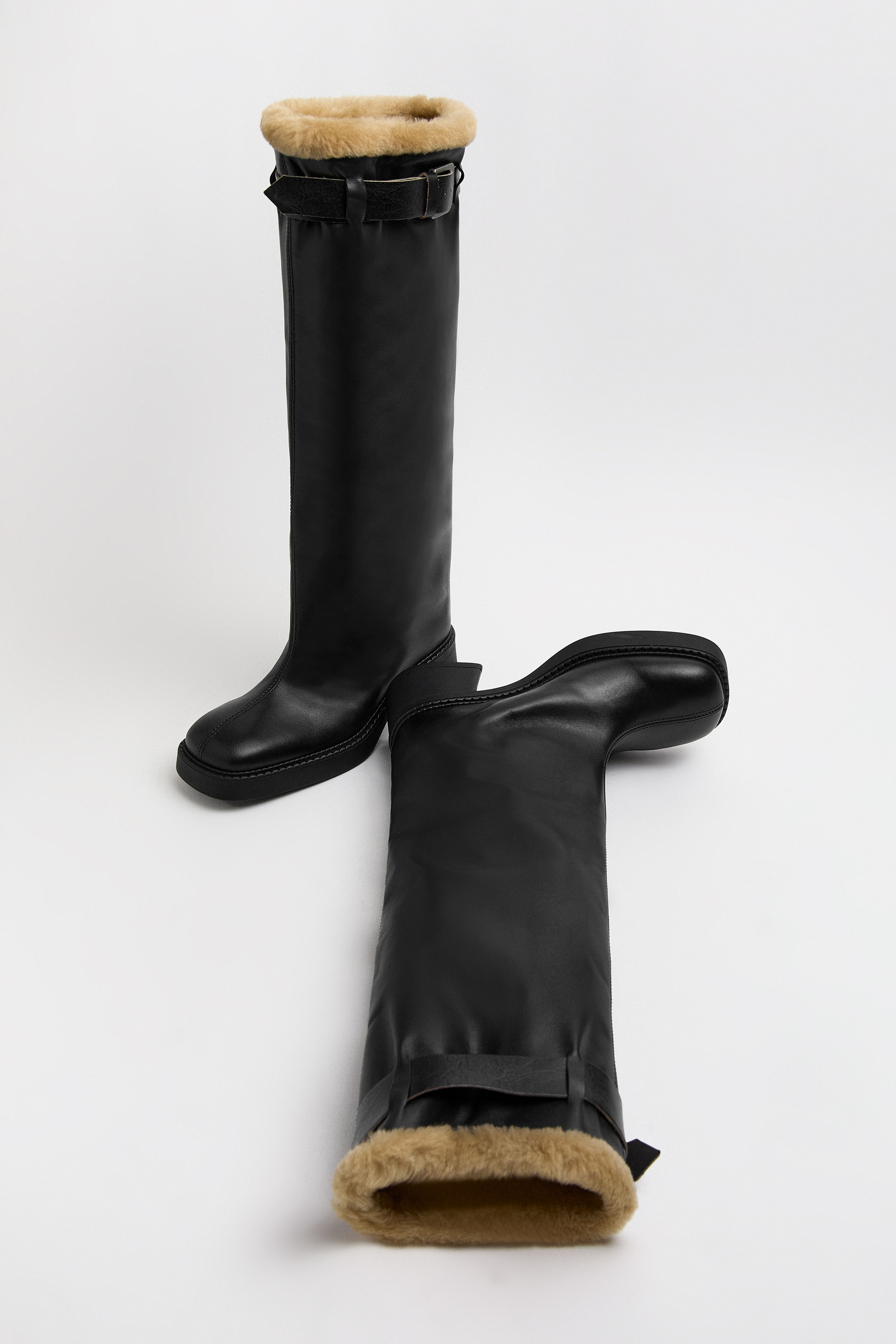 Kristel Boots - Black Fur Leather | Miista | Designed & Handmade in Europe