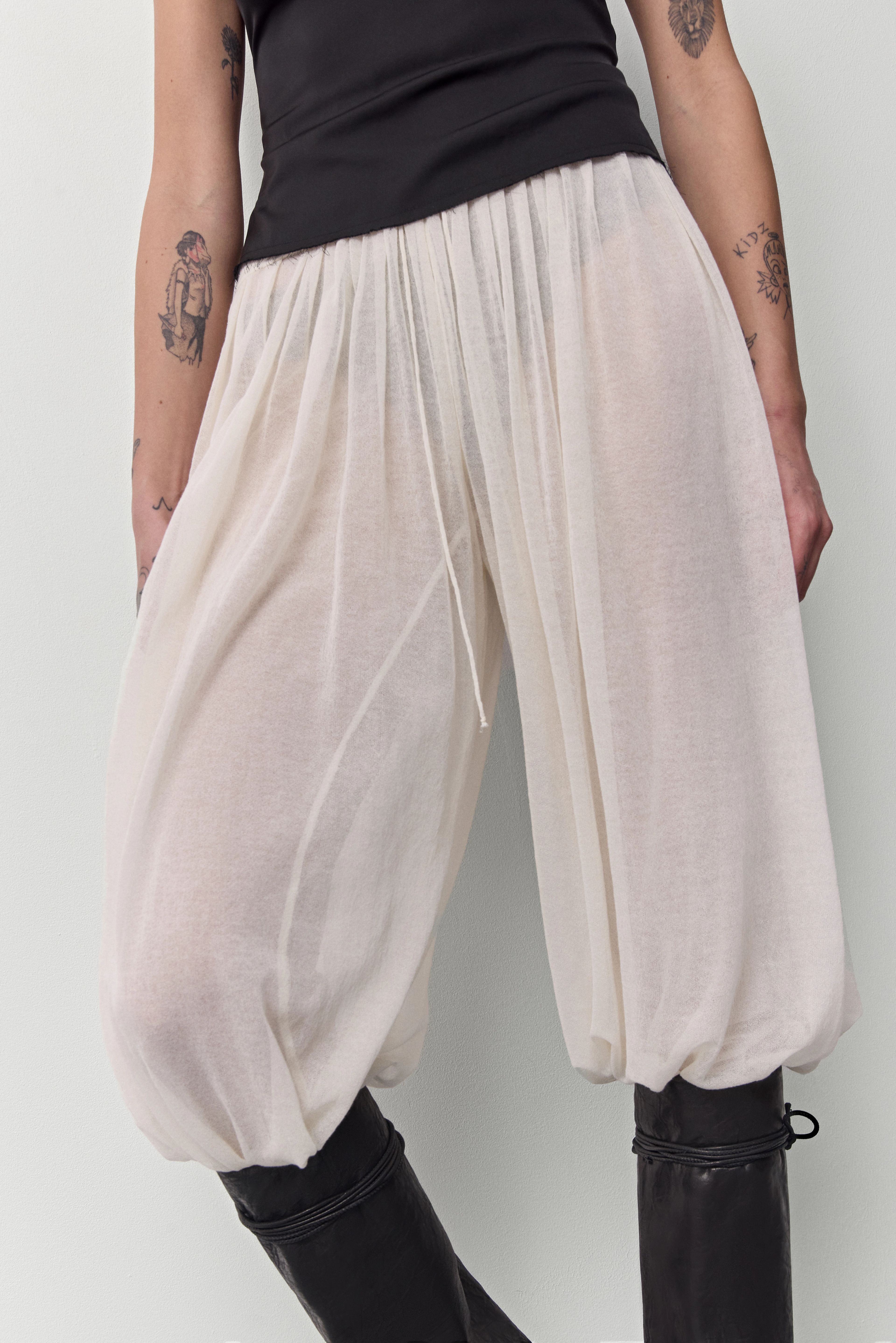 Solee Balloon Ecru Knited Trouser | Miista | Designed & Handmade in Europe