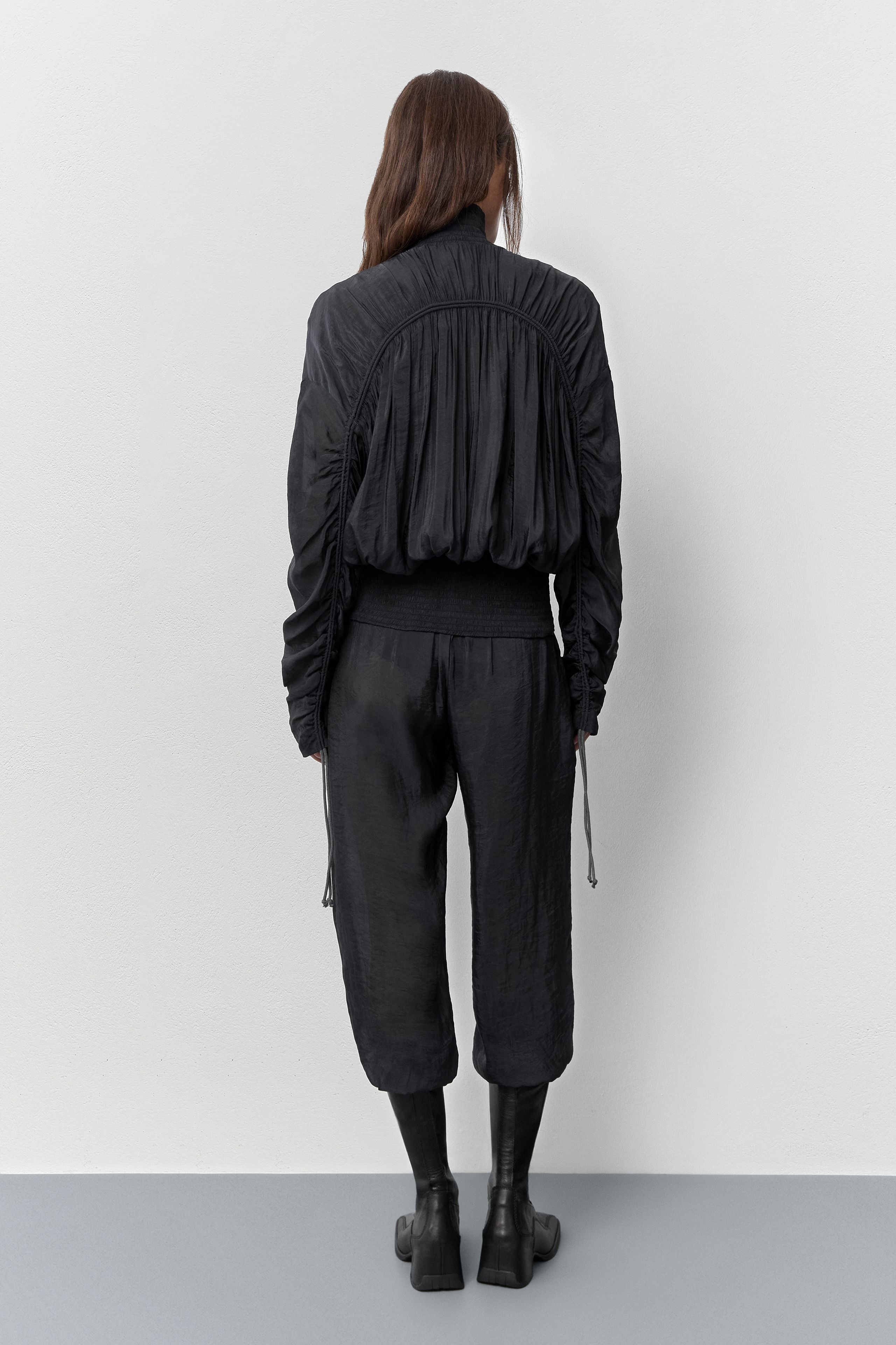 Mylla Jacket - Washed Black Satin | Miista