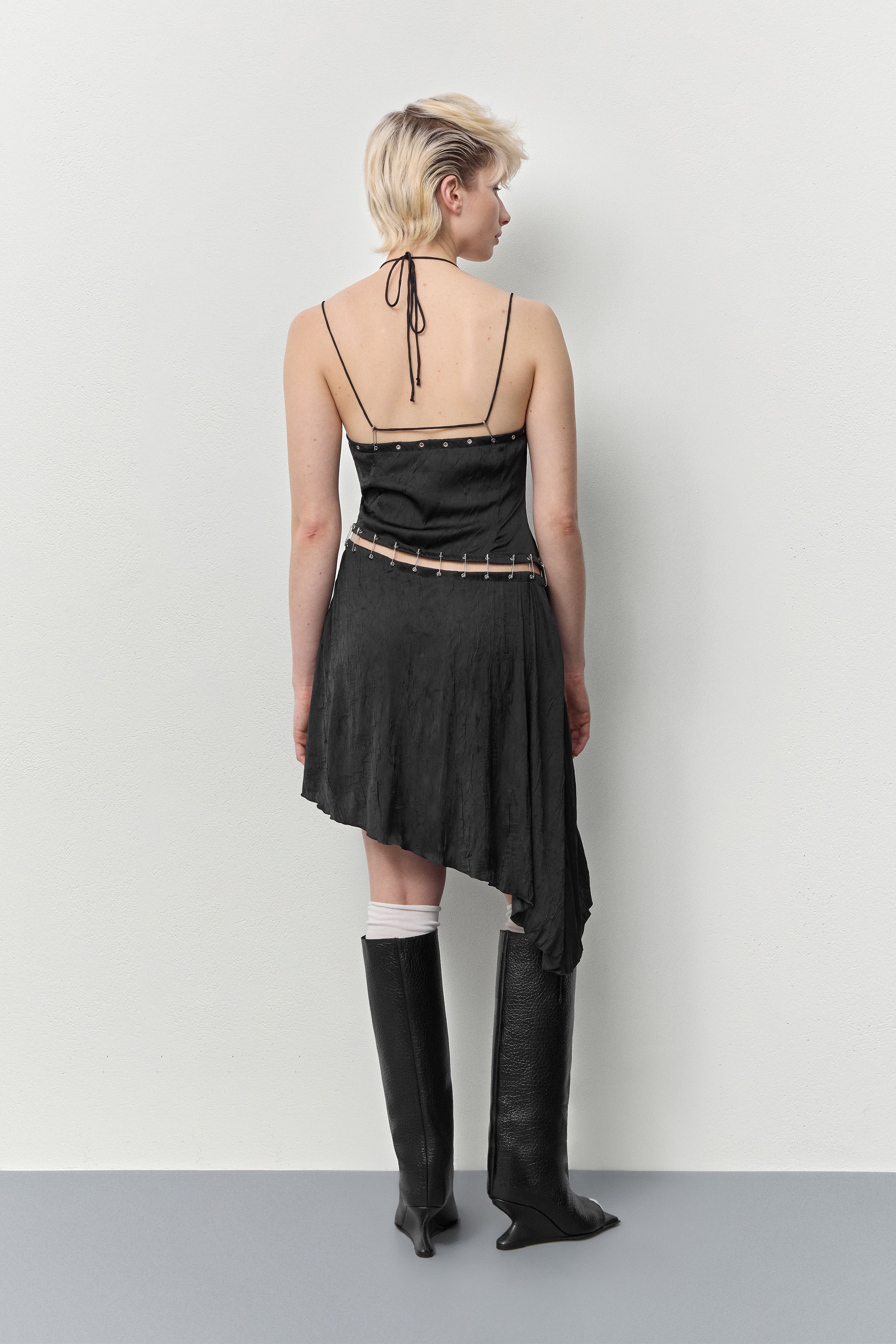 Lexxa Black Detachable Short Dress | Miista | Designed & Handmade in Europe