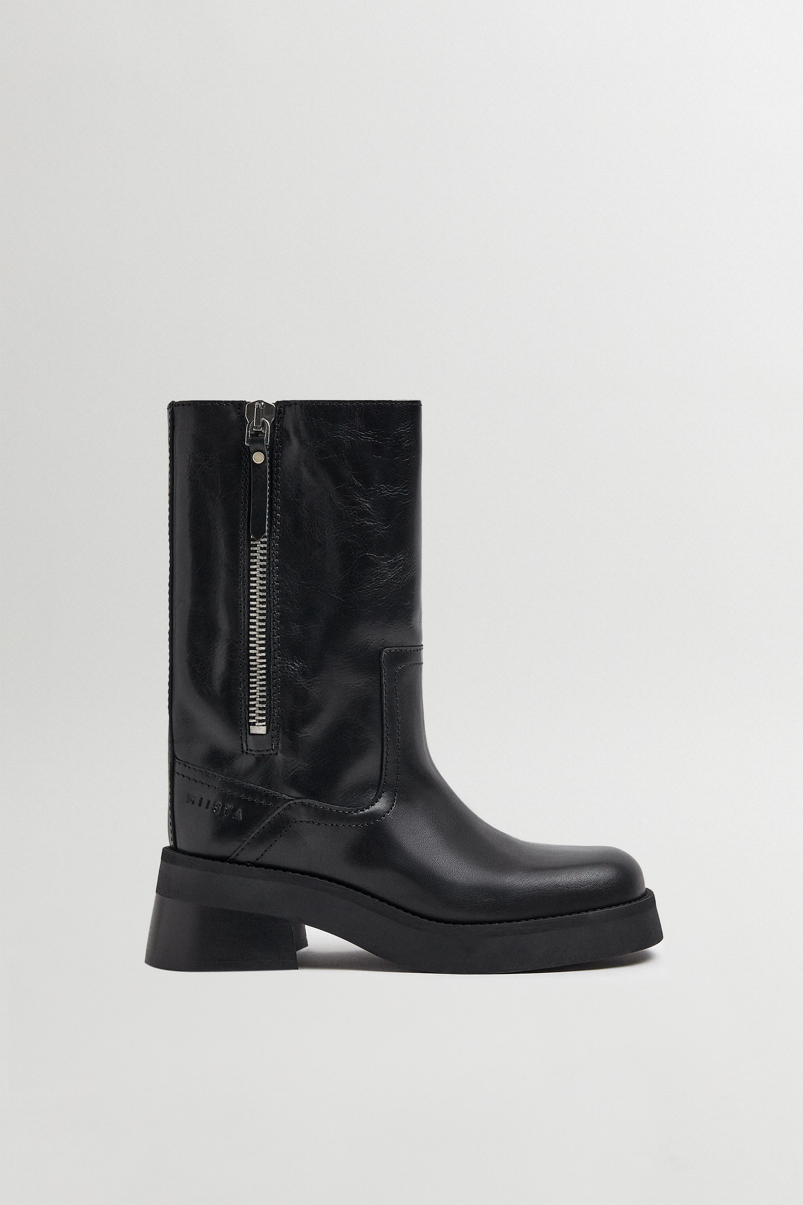Gunda Boots - Black Leather | Miista