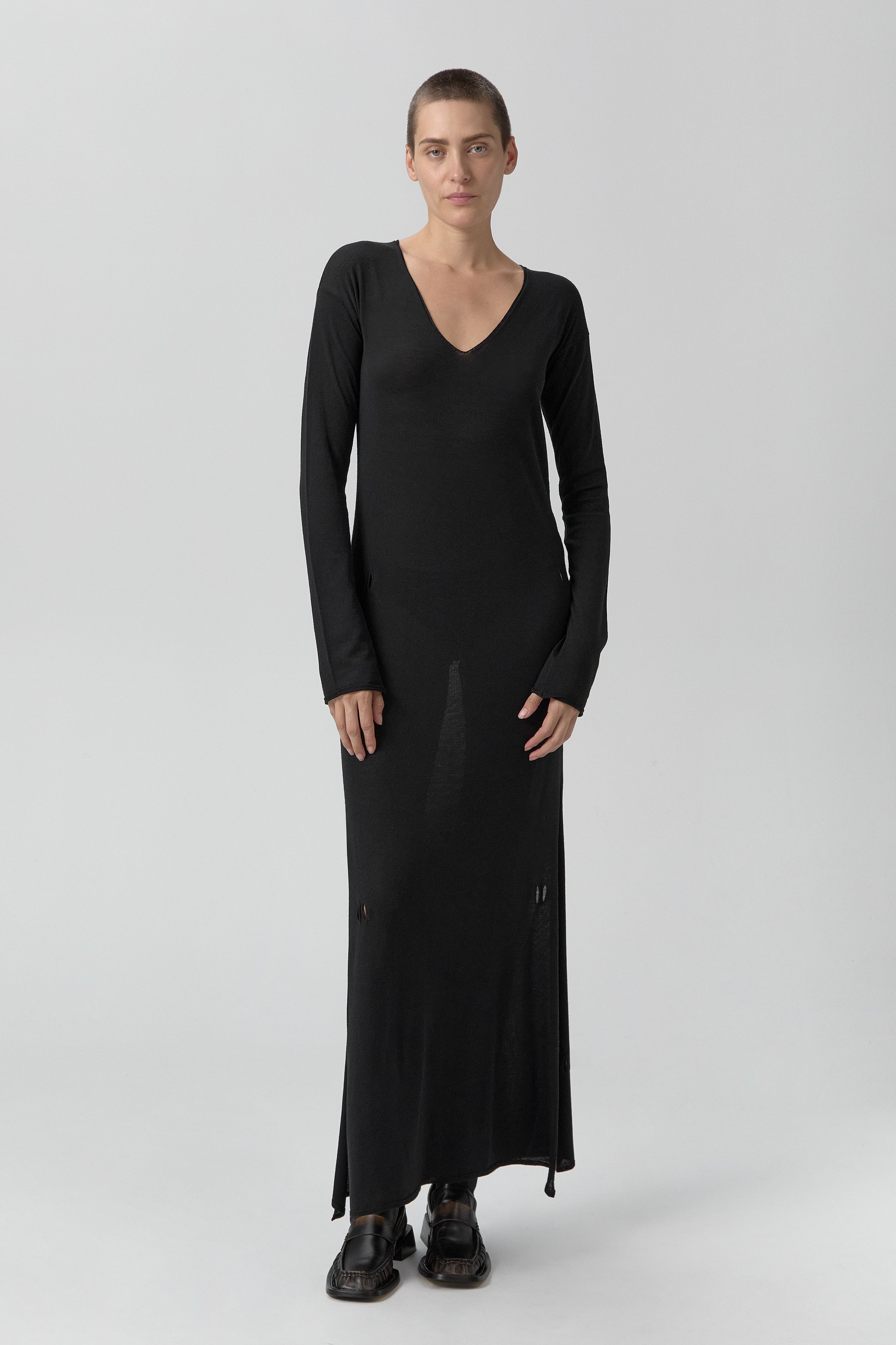Yayoi Dress - Black Extra Fine Merino Knit | Miista | Designed & Handmade in Europe