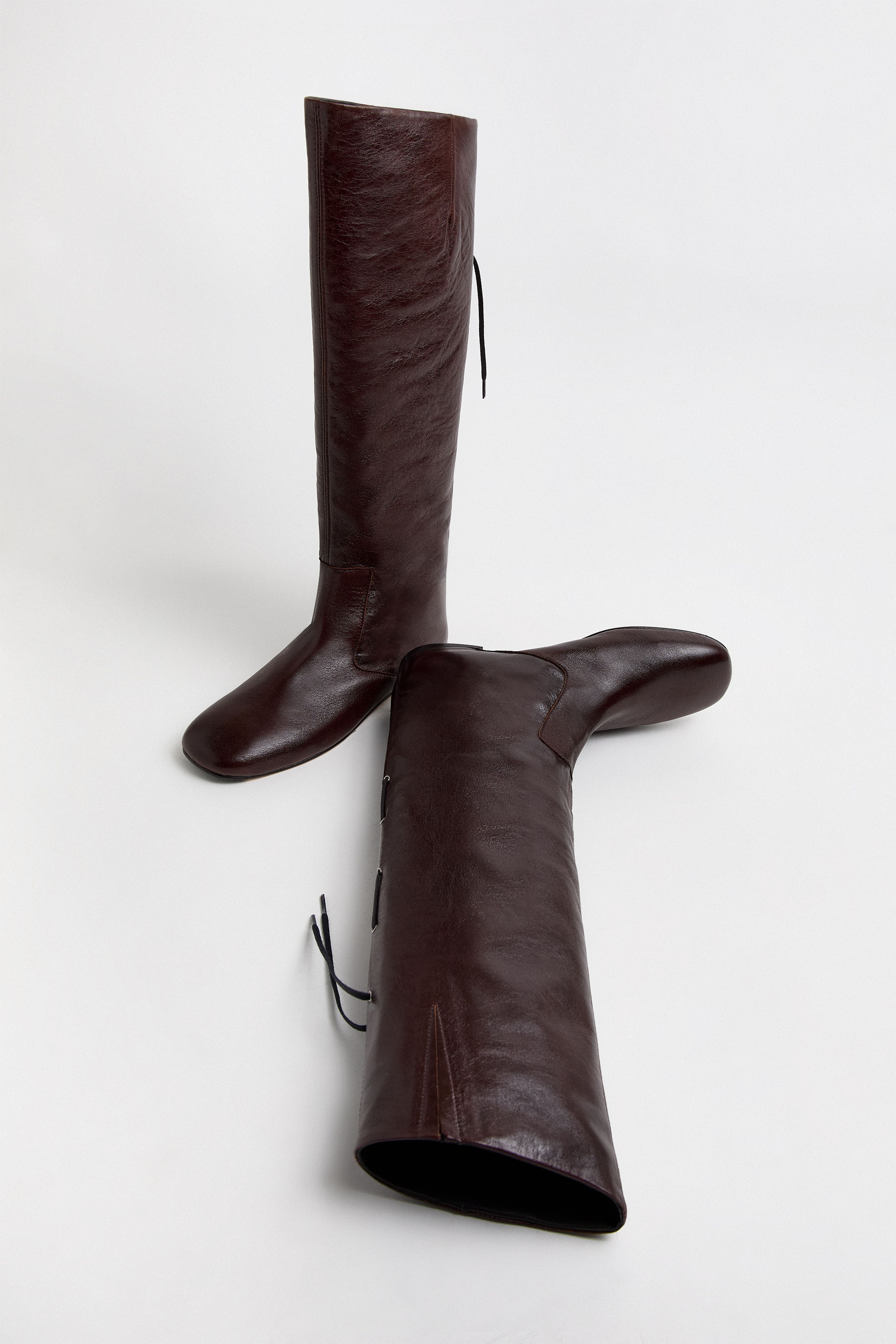 Karola Boots - Dark Brown Crinkle Leather | Miista | Designed & Handmade in Europe