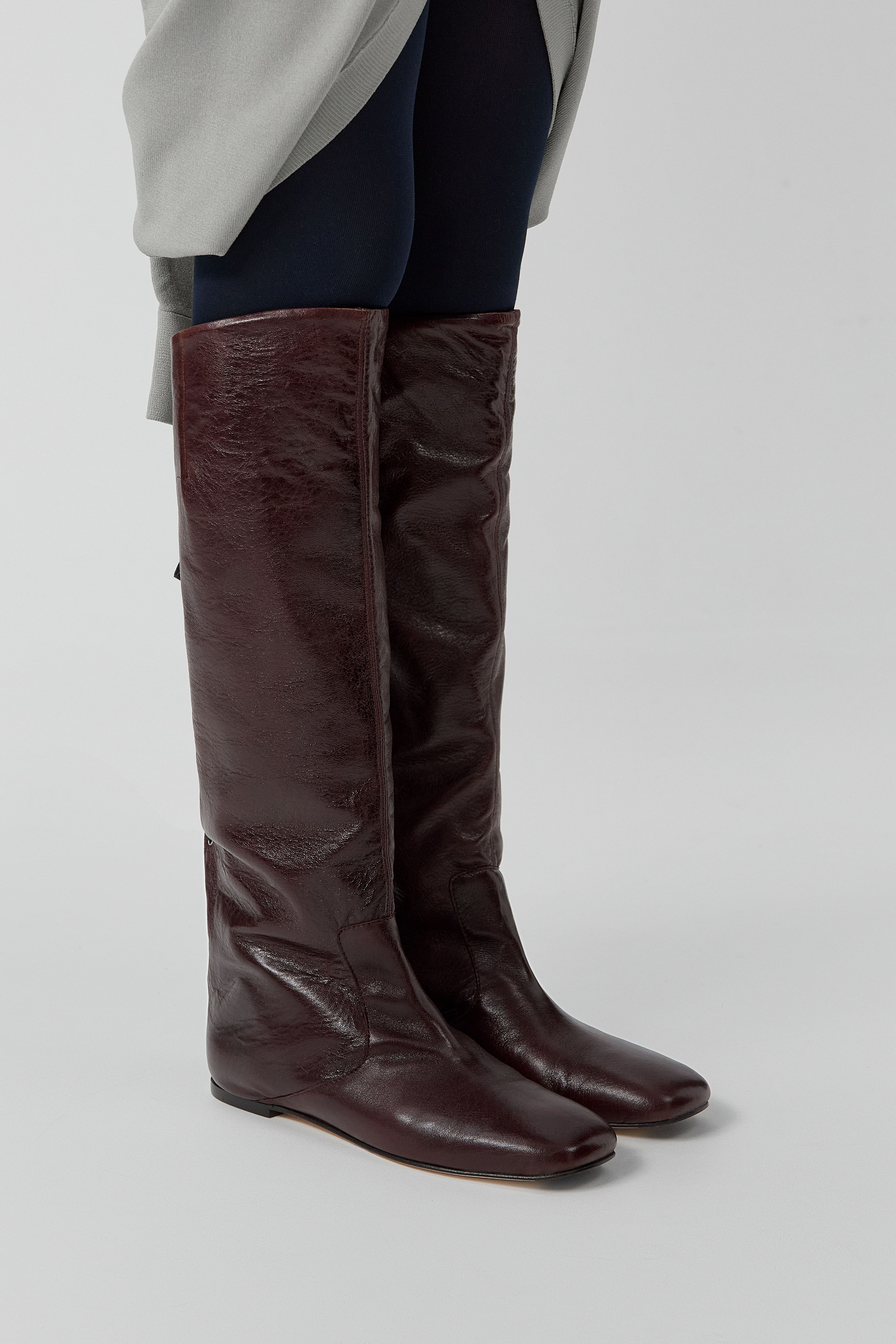 Karola Boots - Dark Brown Crinkle Leather | Miista | Designed & Handmade in Europe