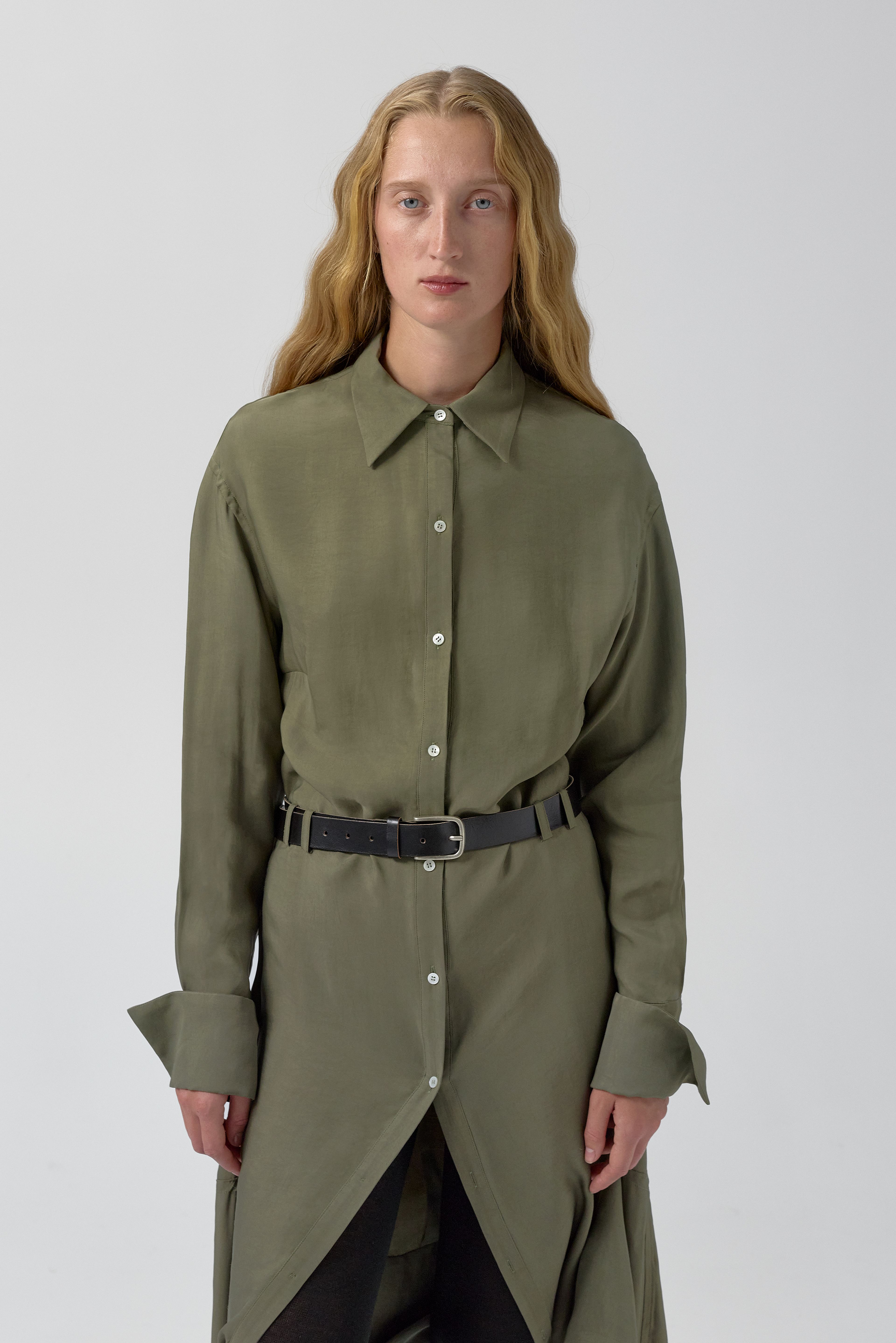 Lorna Dress - Khaki Lyocell Blend | Miista | Designed & Handmade in Europe
