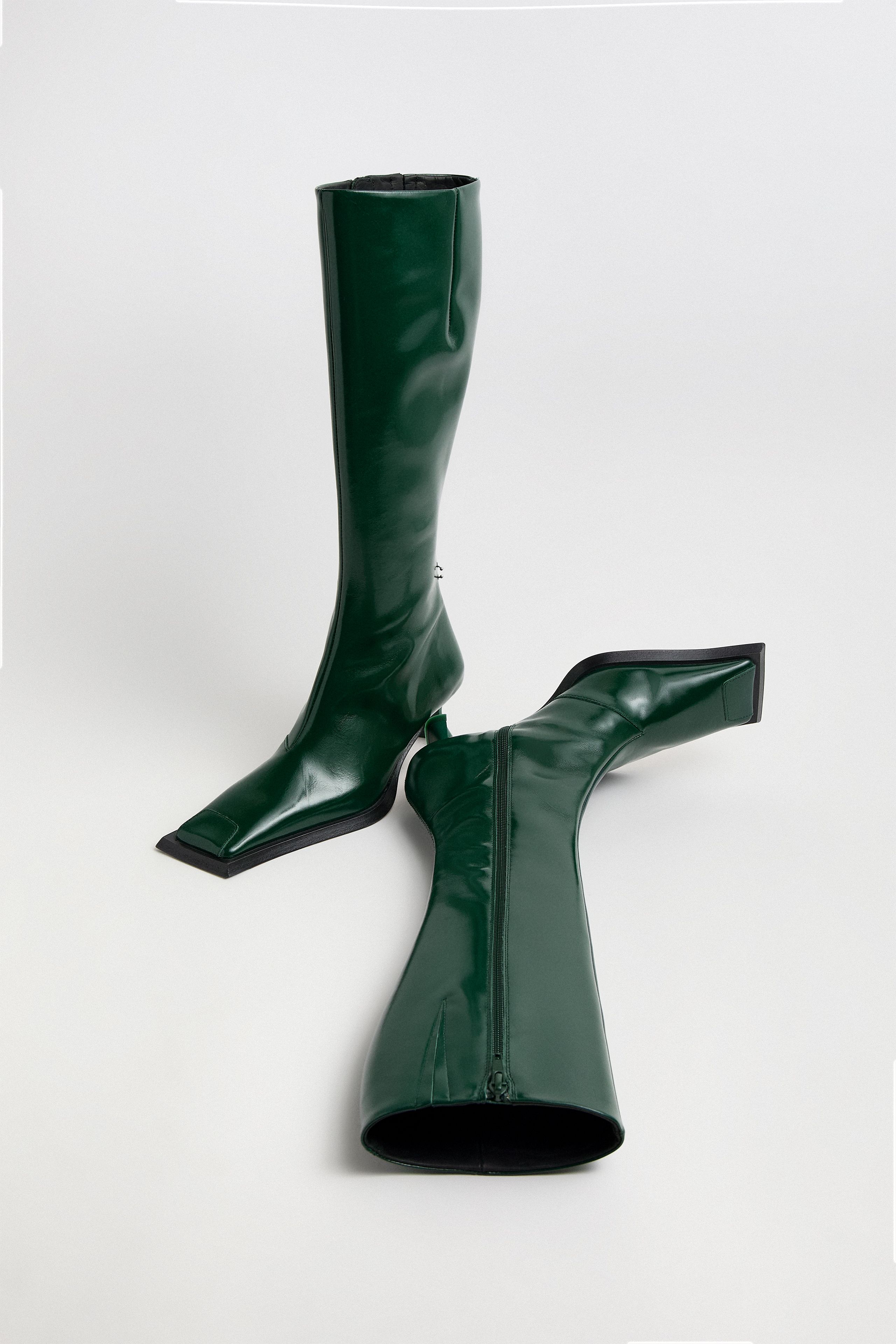 Alfreda Boots - Dark Green Leather | Miista display picture 3