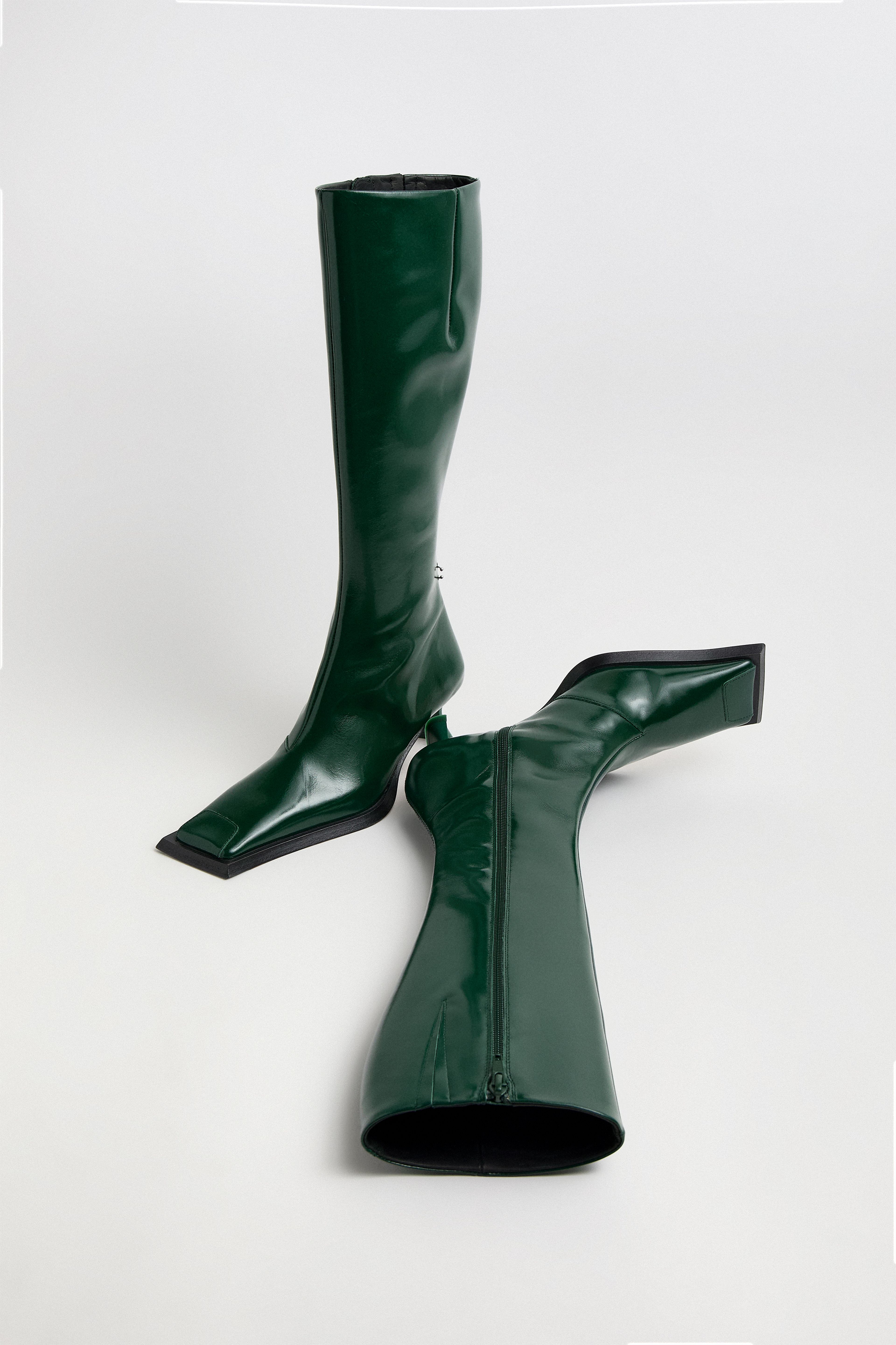 Alfreda Boots Dark Green Leather | Miista | Designed & Handmade in Europe