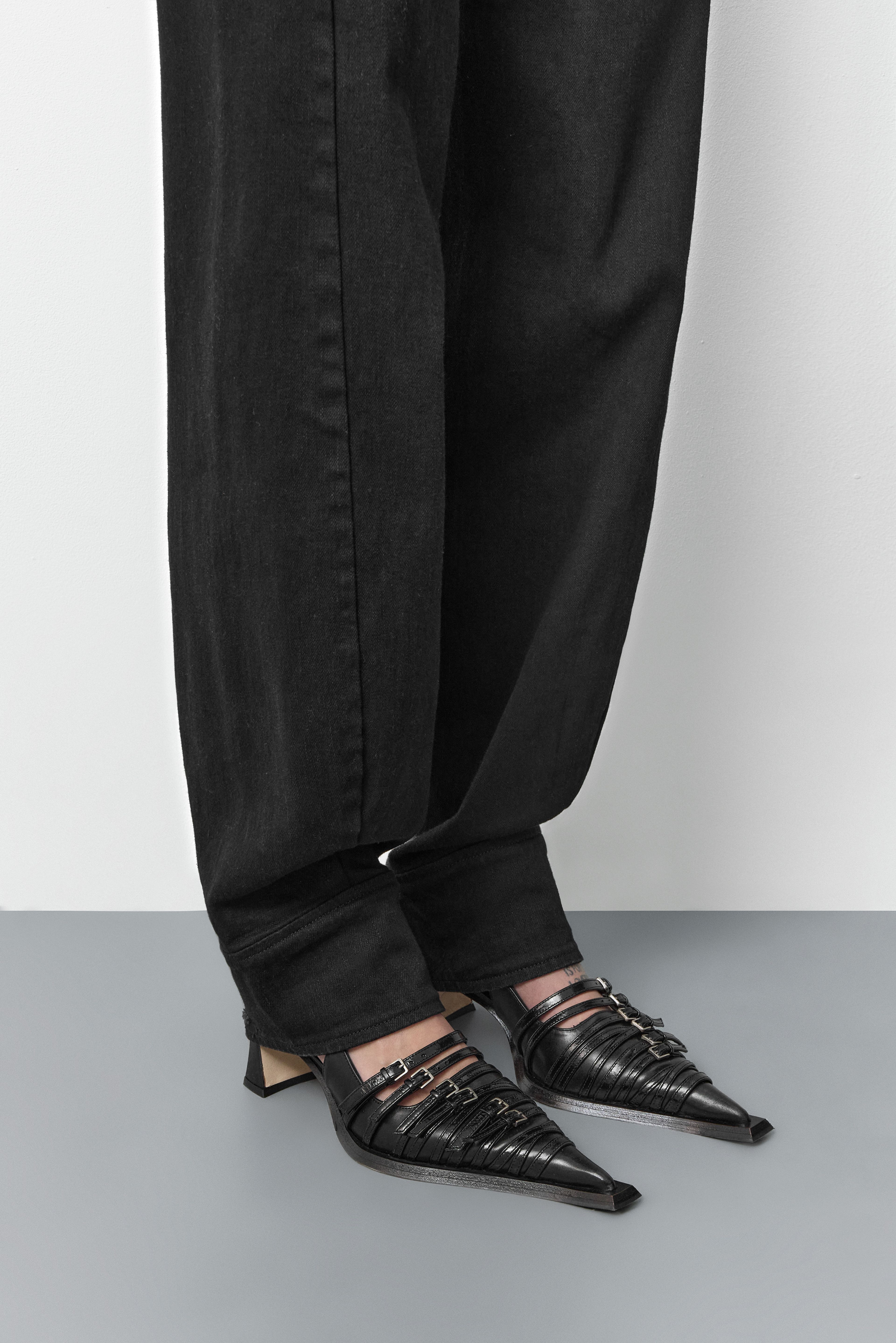 Nirali Black Strappy Courts | Miista | Designed & Handmade in Europe