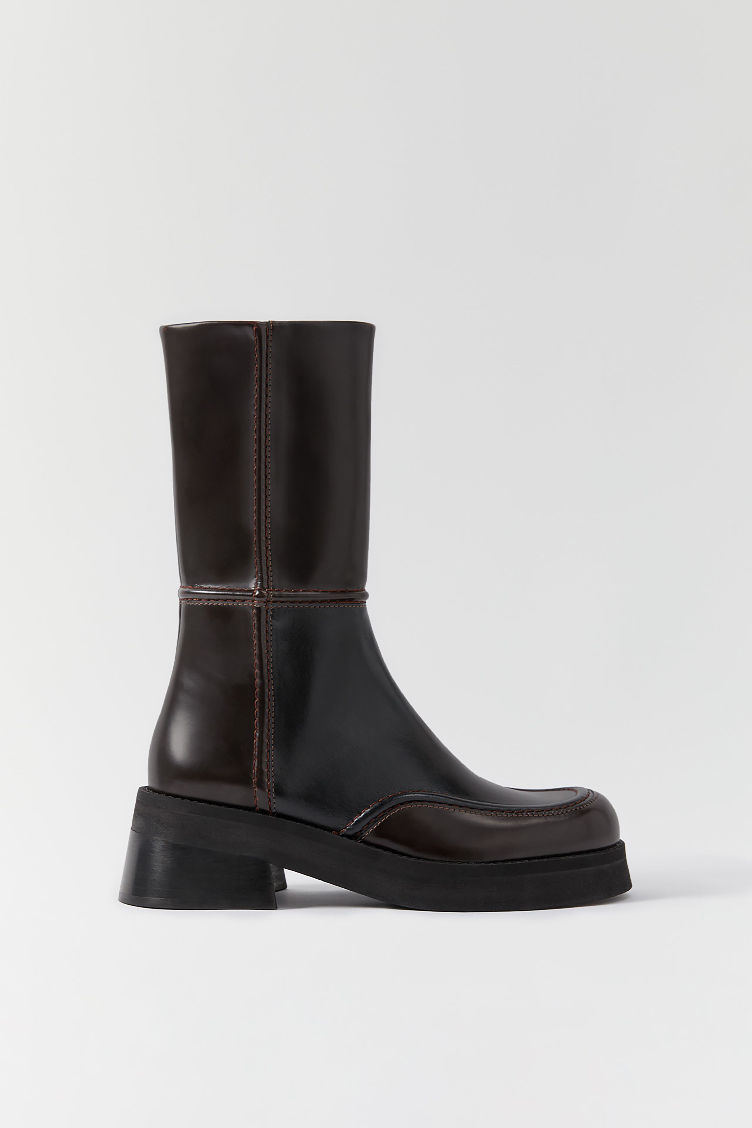 Inne Boots - Brown Brush Off Leather | Miista