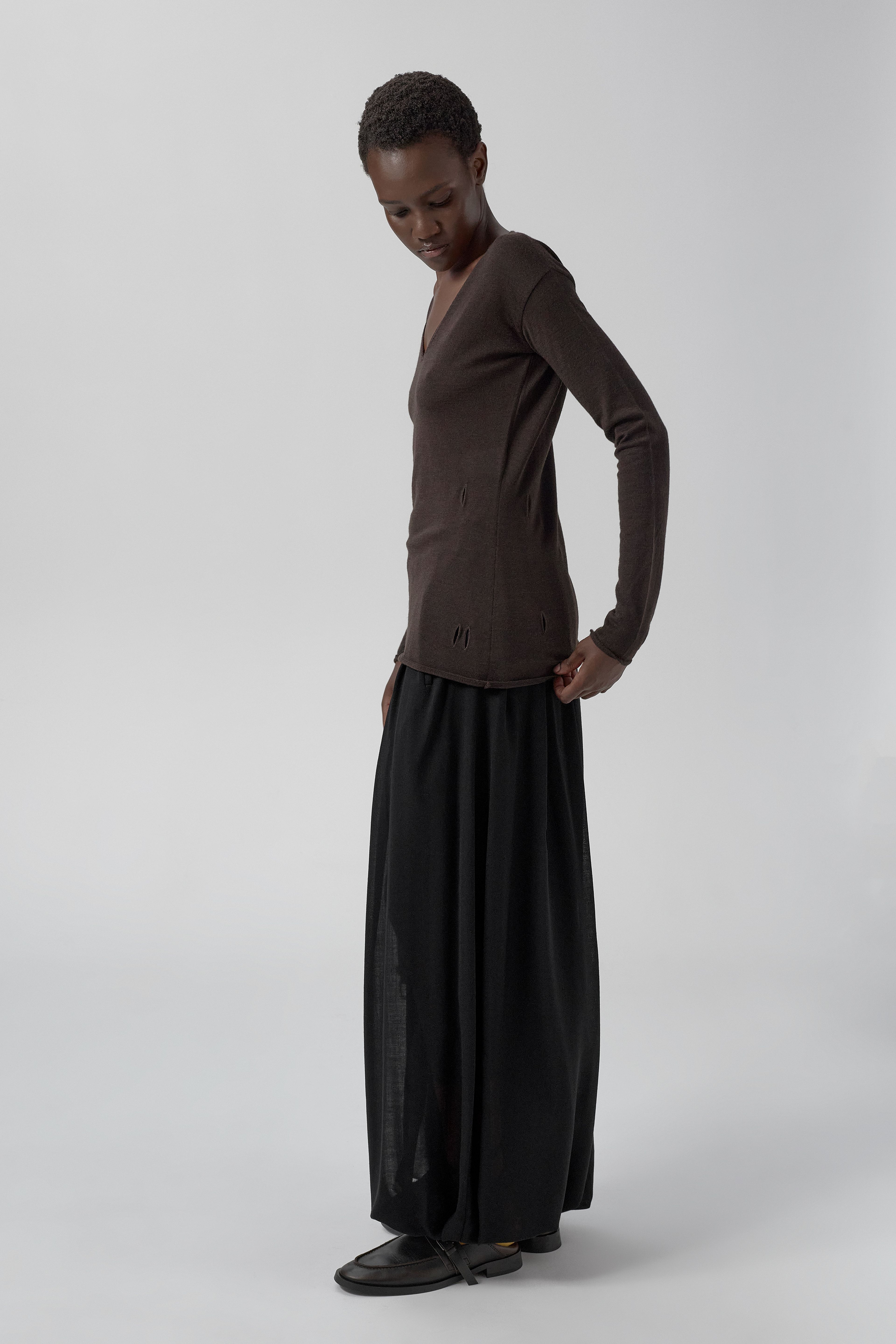 Yoko Jumper - Brown Extra Fine Merino Knit | Miista | Designed & Handmade in Europe