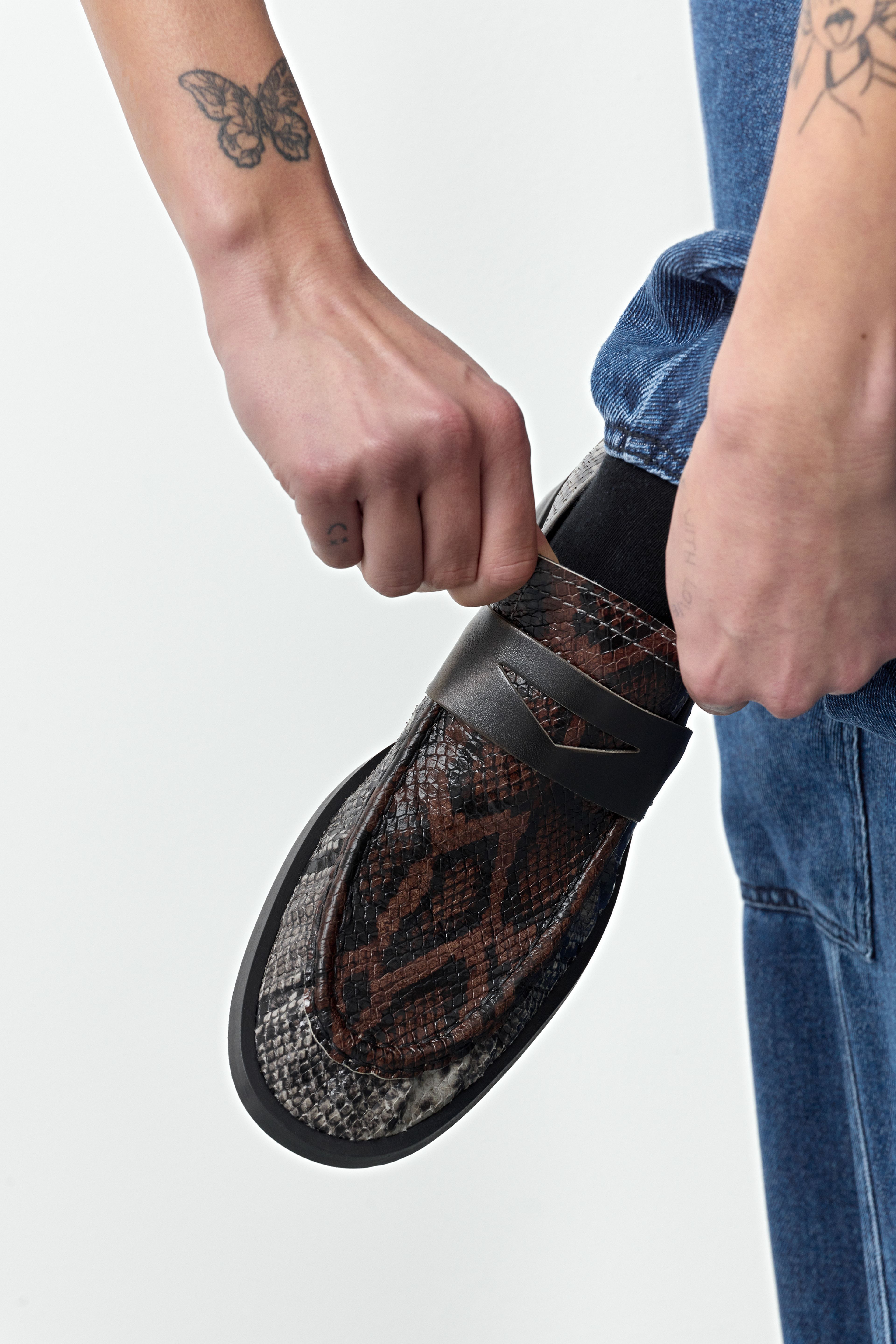 Zita Brown and Grey Moccasin Loafers | Miista | Designed & Handmade in Europe