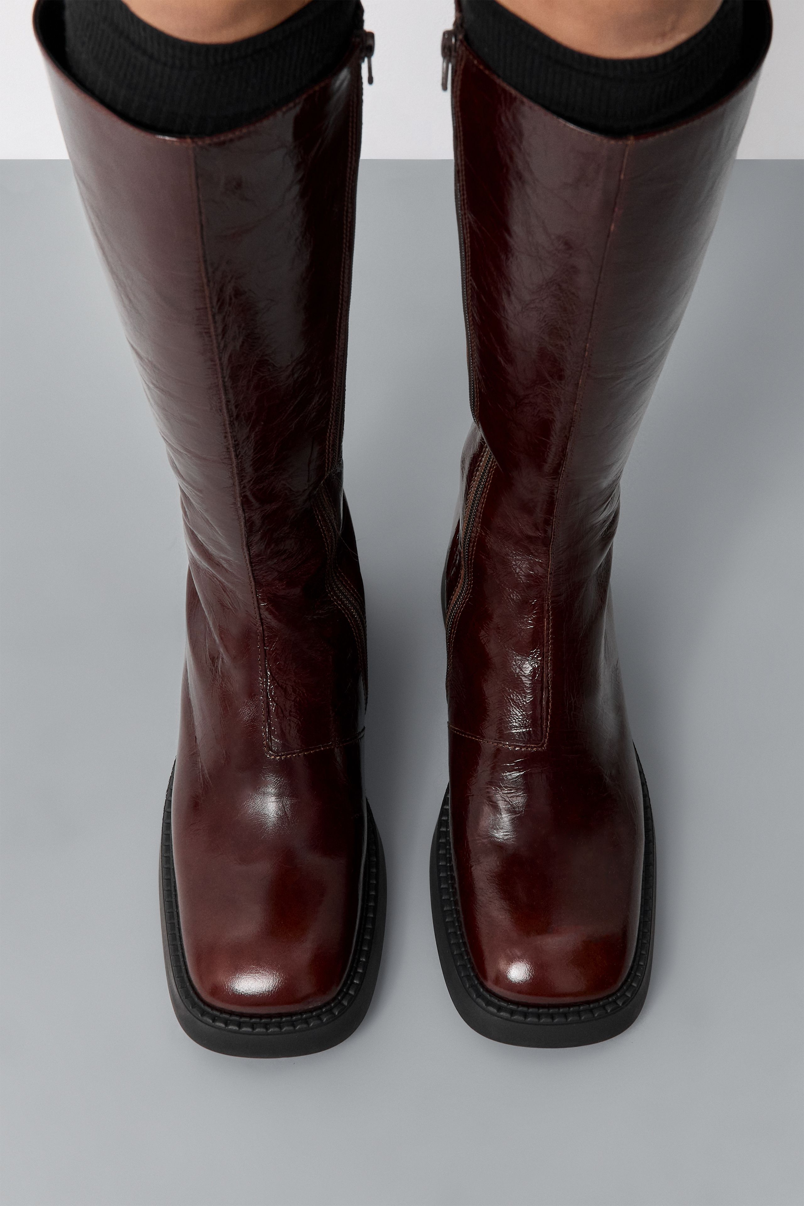 Yumi Boots - Brown Patent Leather | Miista