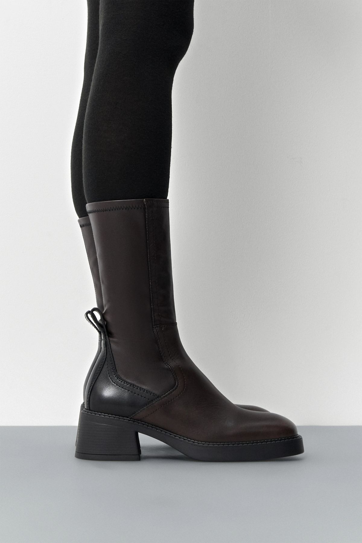 Fabi Boots - Brown Bicolour Stretch Leather