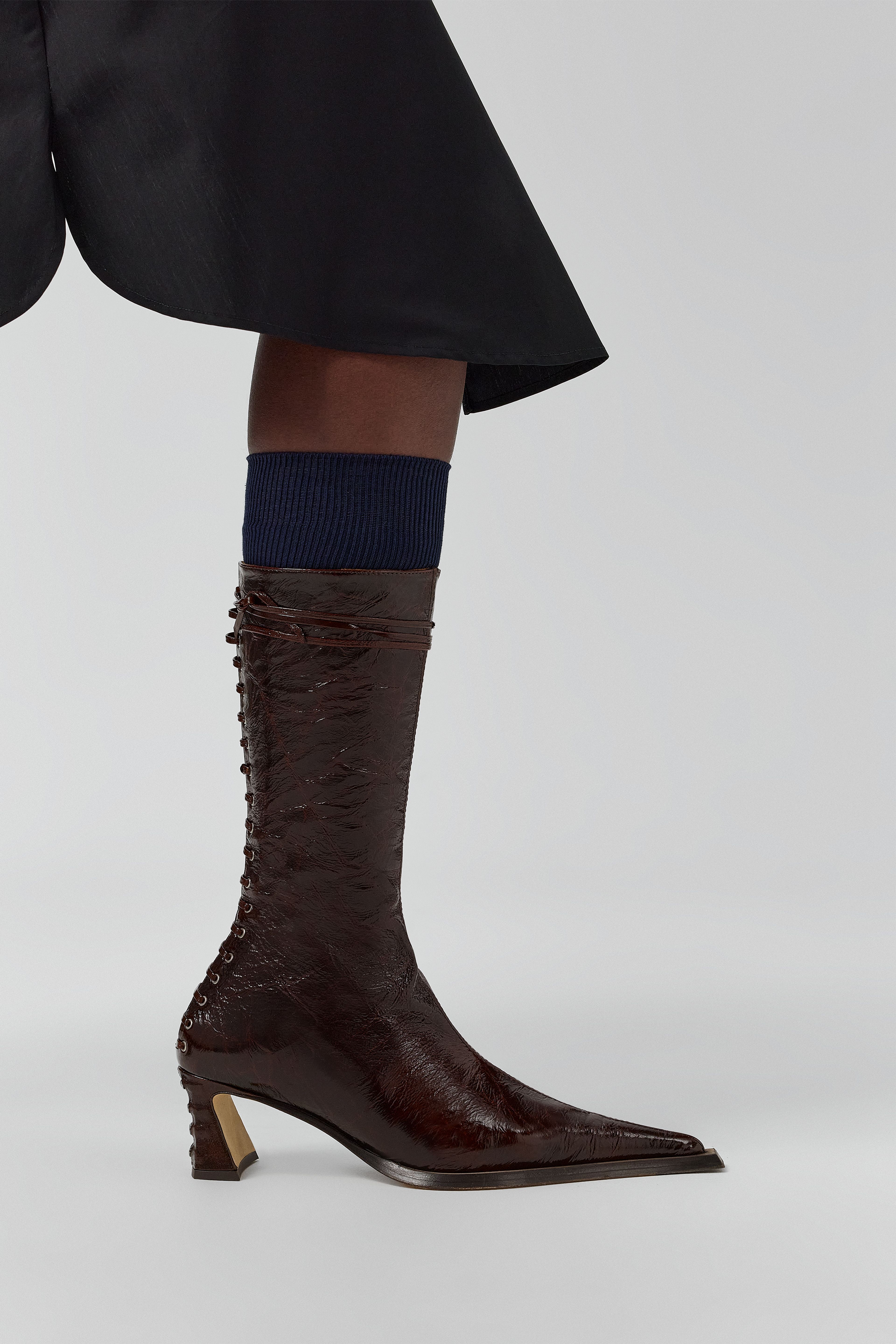 Shelley Boots - Dark Brown Patent Leather | Miista | Designed & Handmade in Europe