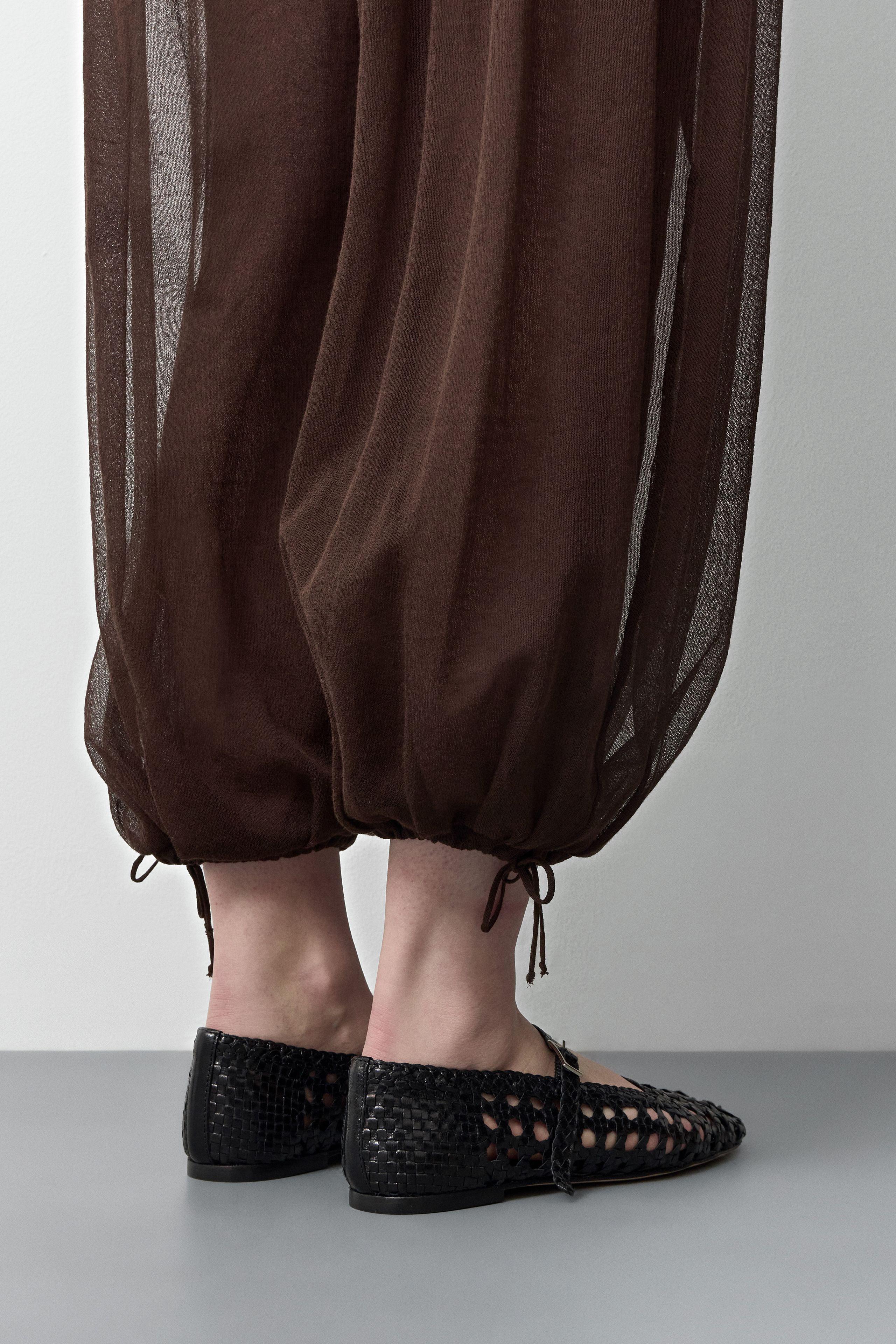 Yeida Ballerinas - Black Woven Nappa Leather | Miista