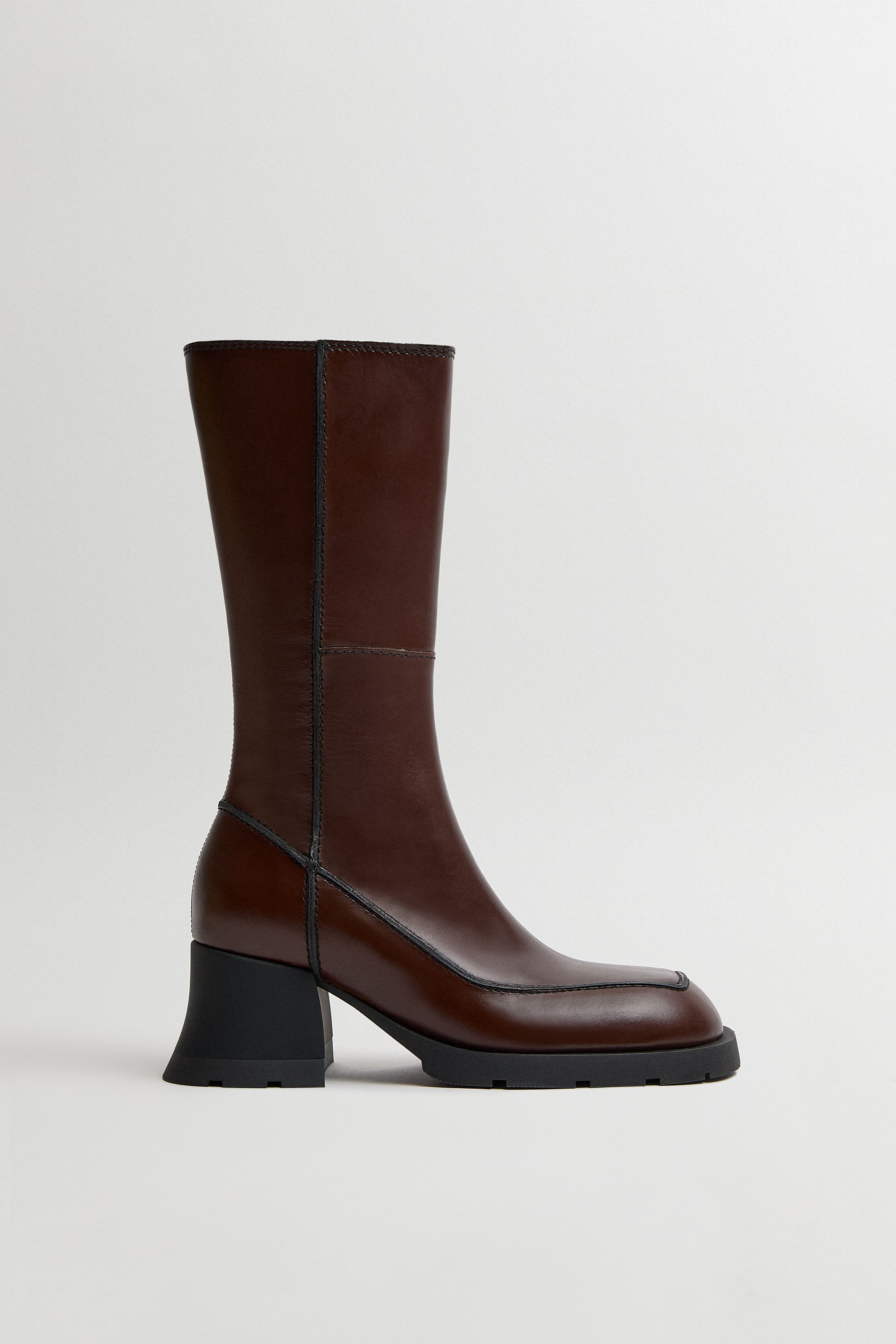 Cleo Boots - Brown Black Leather | Miista | Designed & Handmade in Europe