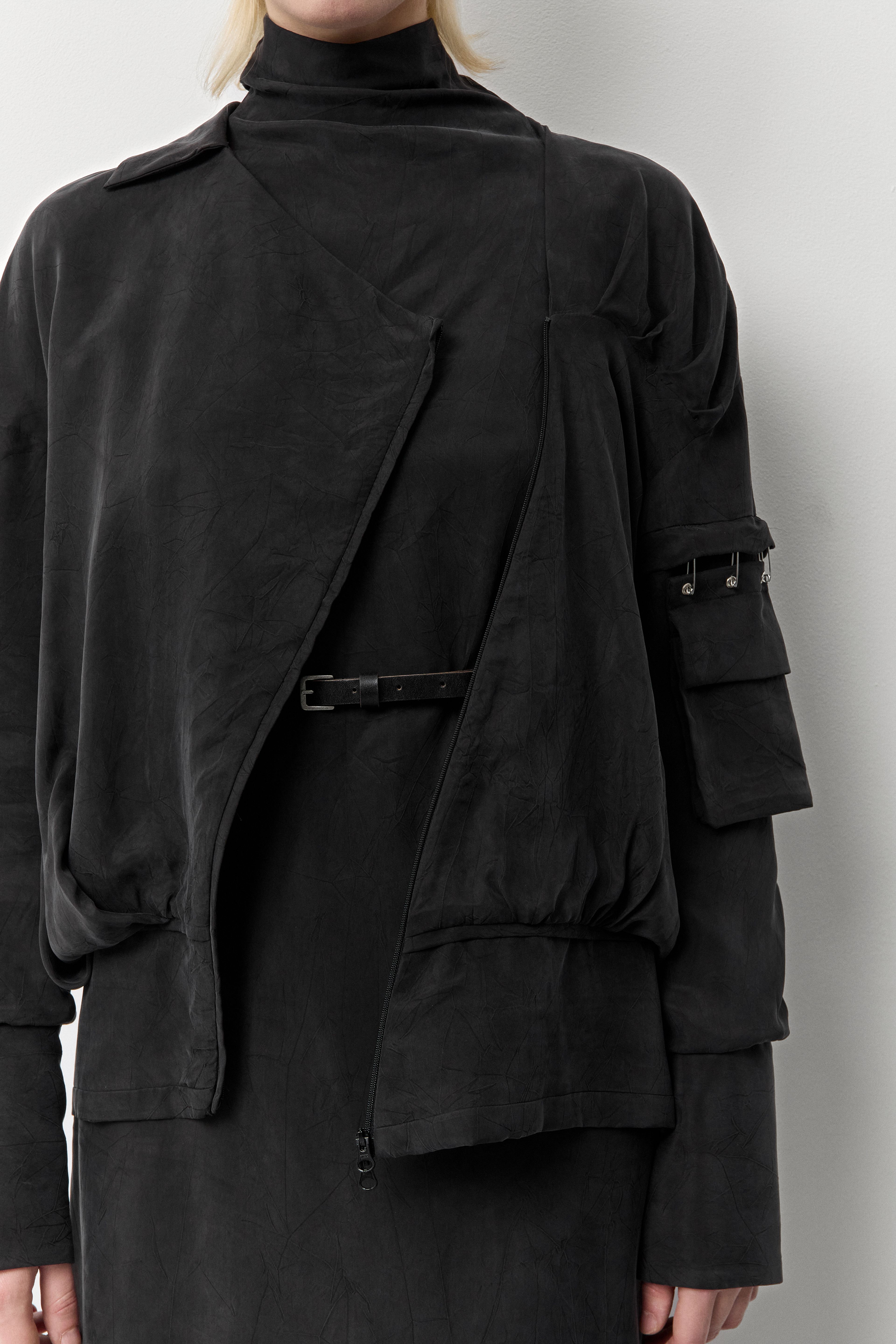 Noxi Black Asymmetric Jacket | Miista | Designed & Handmade in Europe