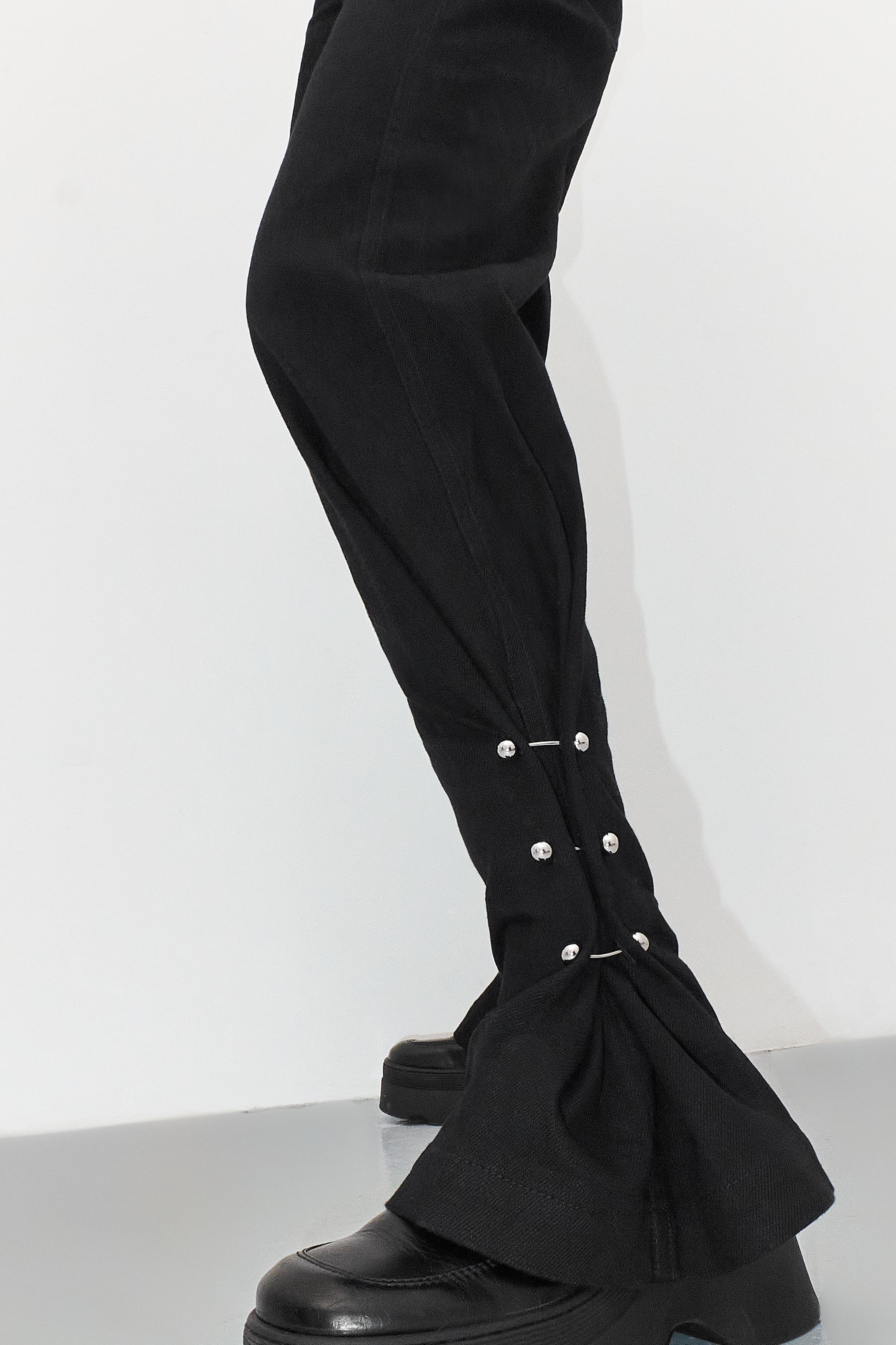Lotus Black Denim Piercing Trousers | Designed & Handmade in Europe