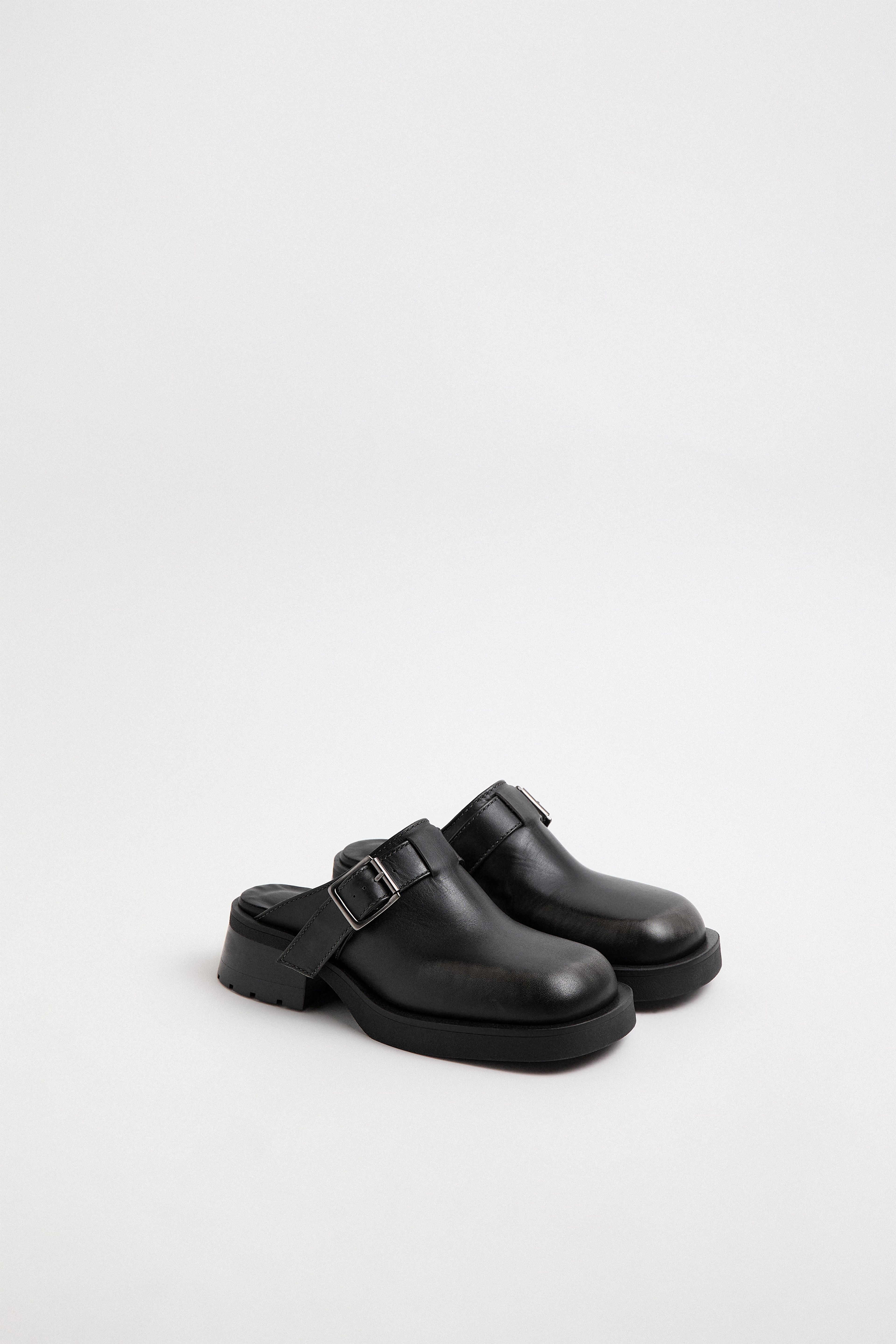 Aroa Brushed Grey Buckled Mules | Miista | Designed & Handmade in Europe
