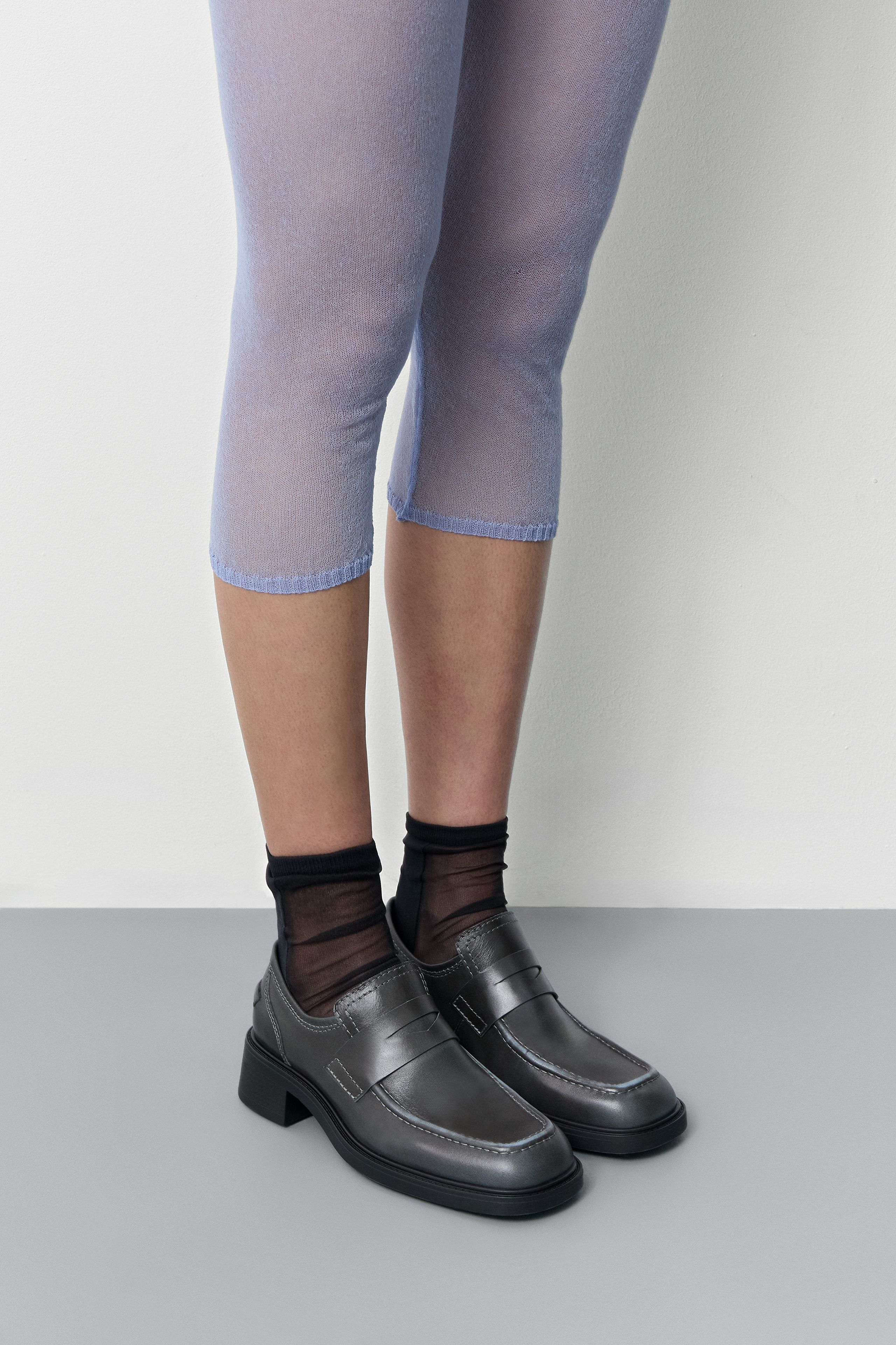 Amelia Brushed Light Blue Penny Loafers | Miista | Designed & Handmade in Europe