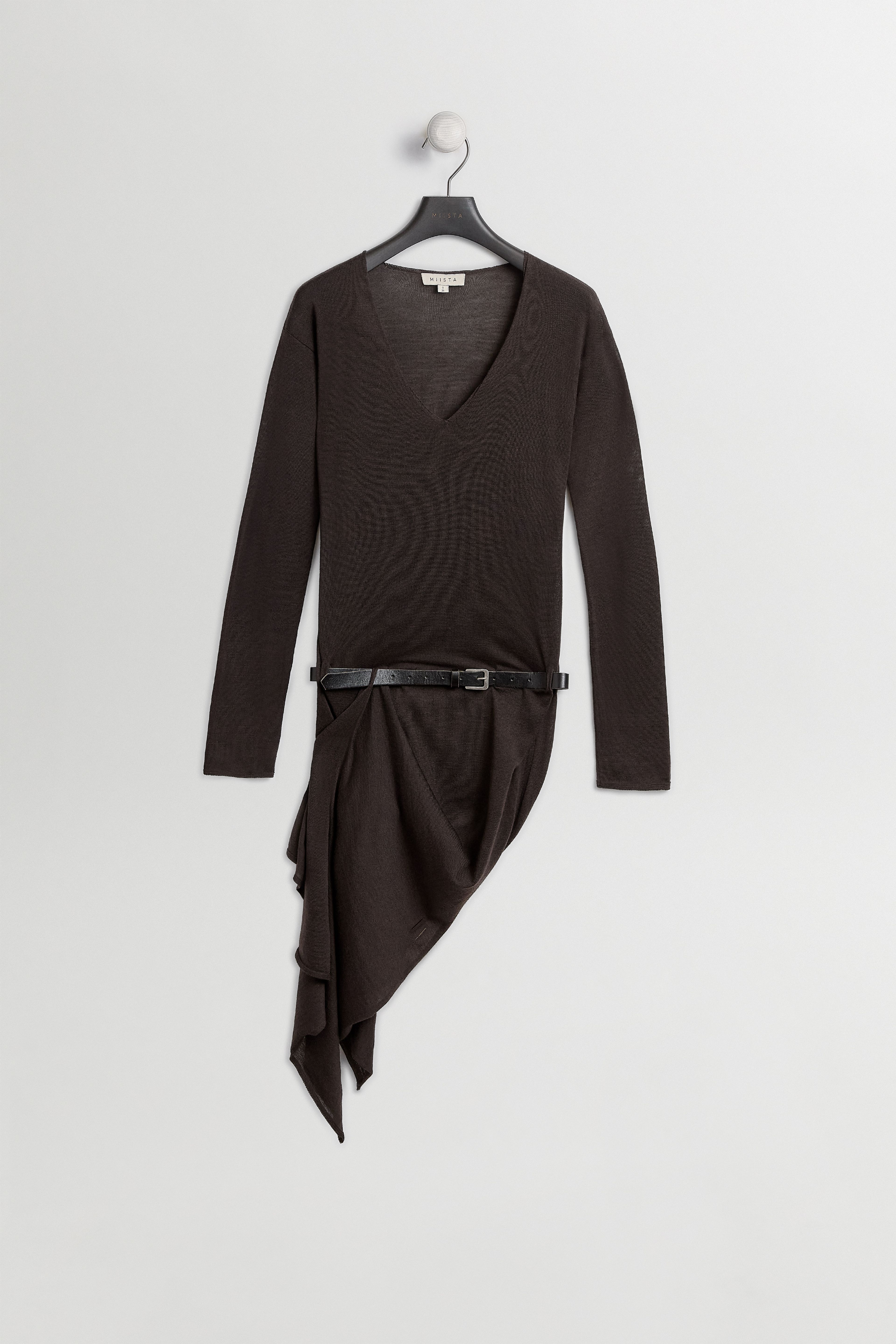 Yayoi Dress - Brown Extra Fine Merino Knit | Miista | Designed & Handmade in Europe