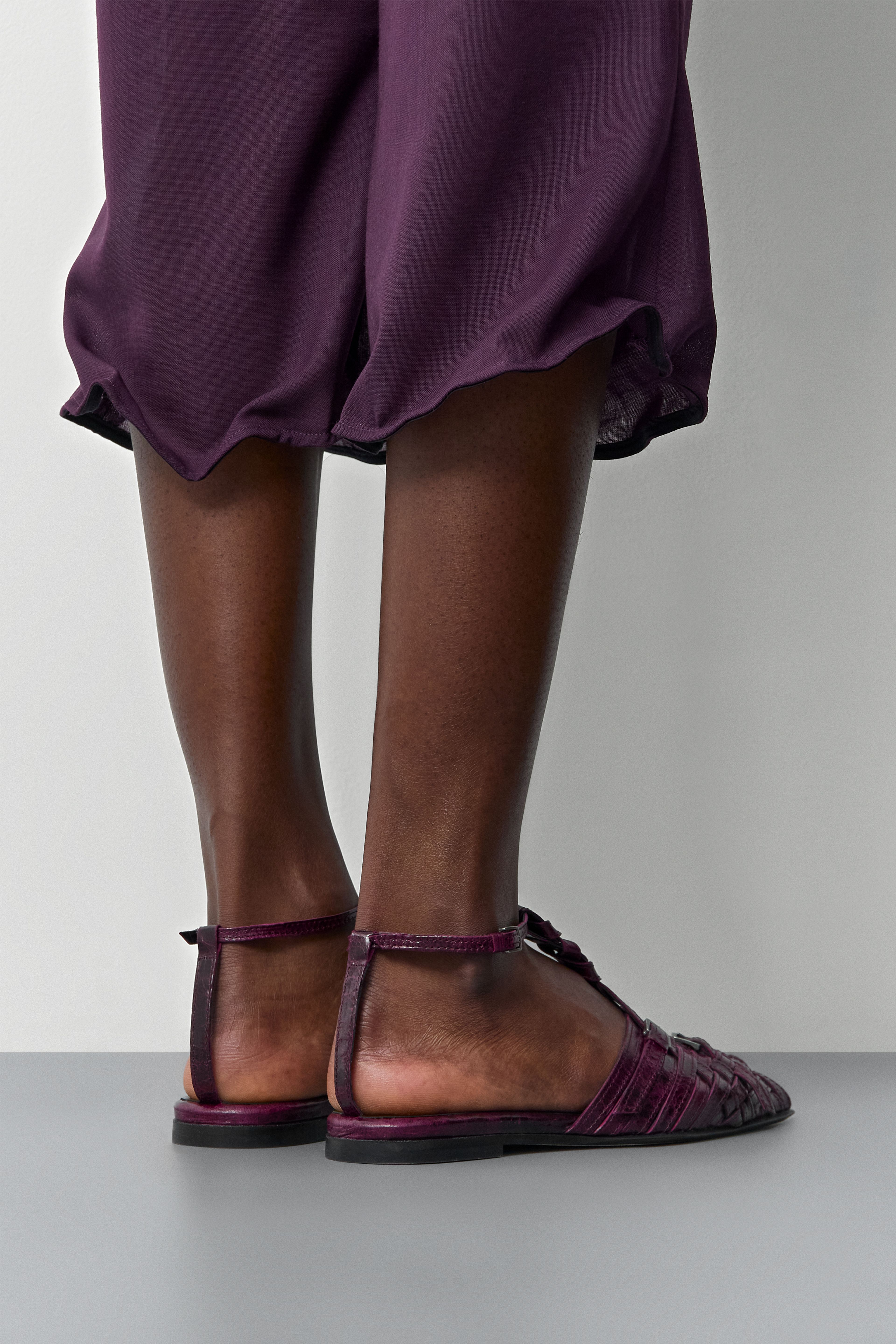 Mayra Purple Woven Leather Sandals | Miista | Designed & Handmade in Europe