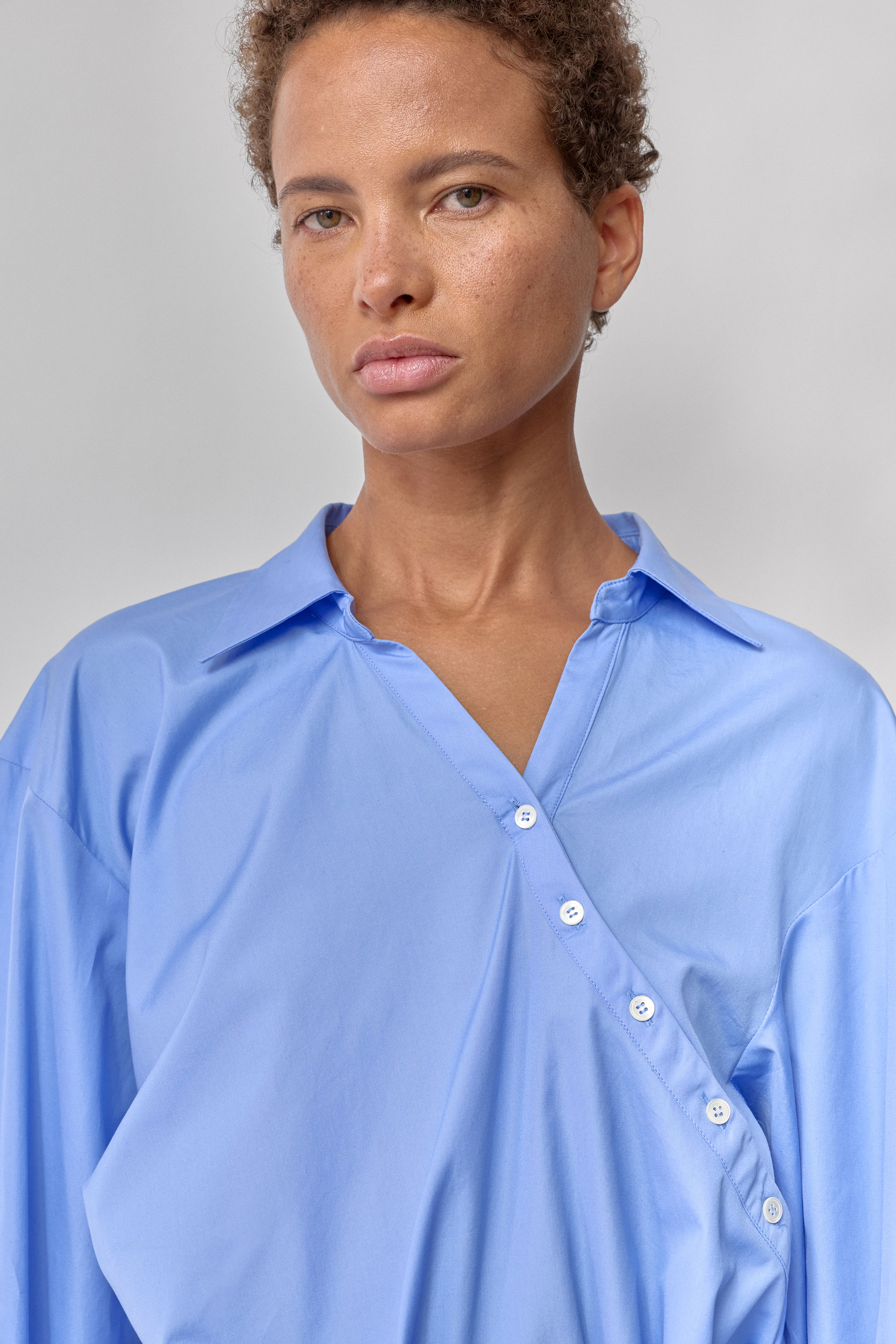 Calle Shirt - Blue Cotton | Miista | Designed & Handmade in Europe