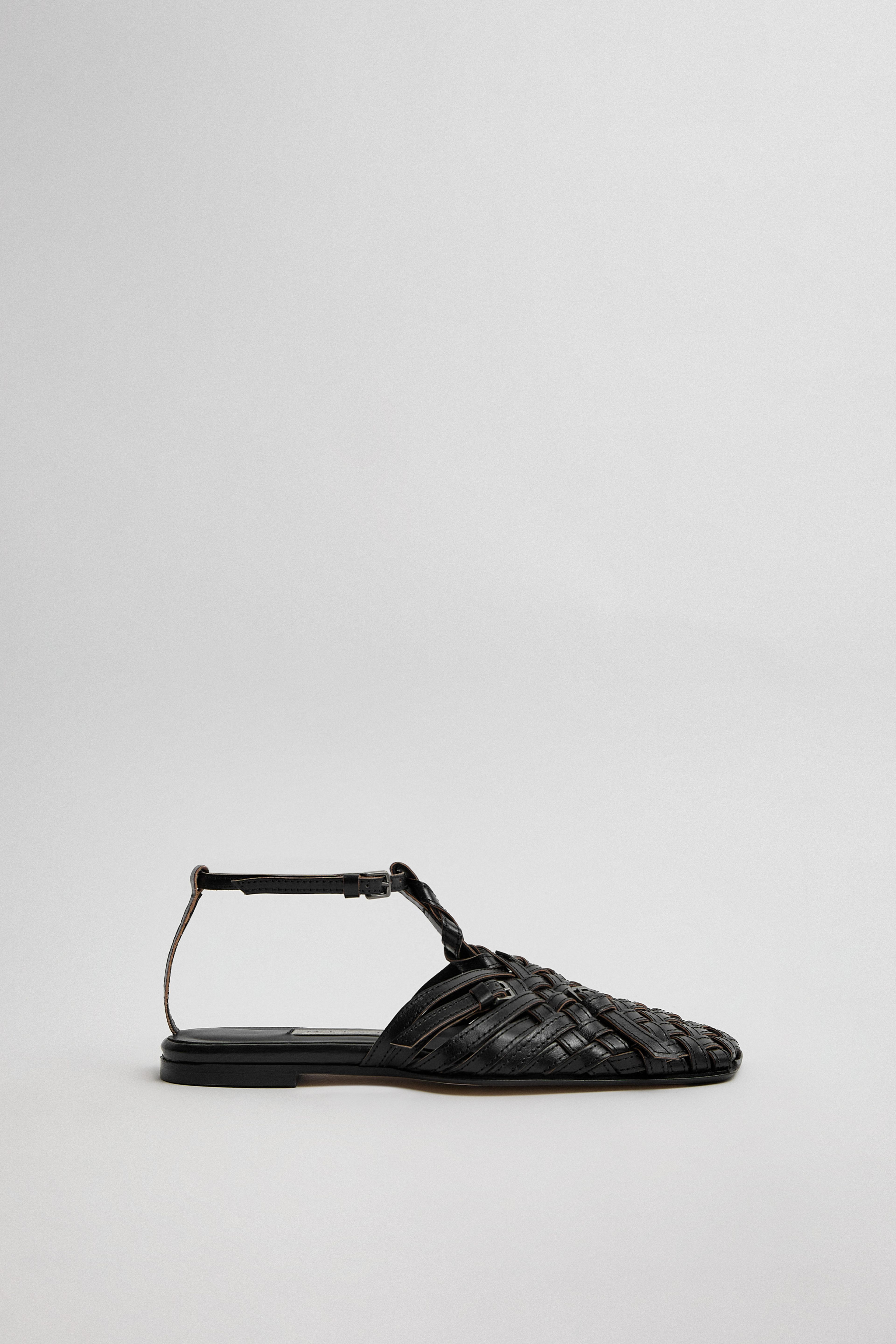 Mayra Black Woven Leather Sandals | Miista | Designed & Handmade in Europe