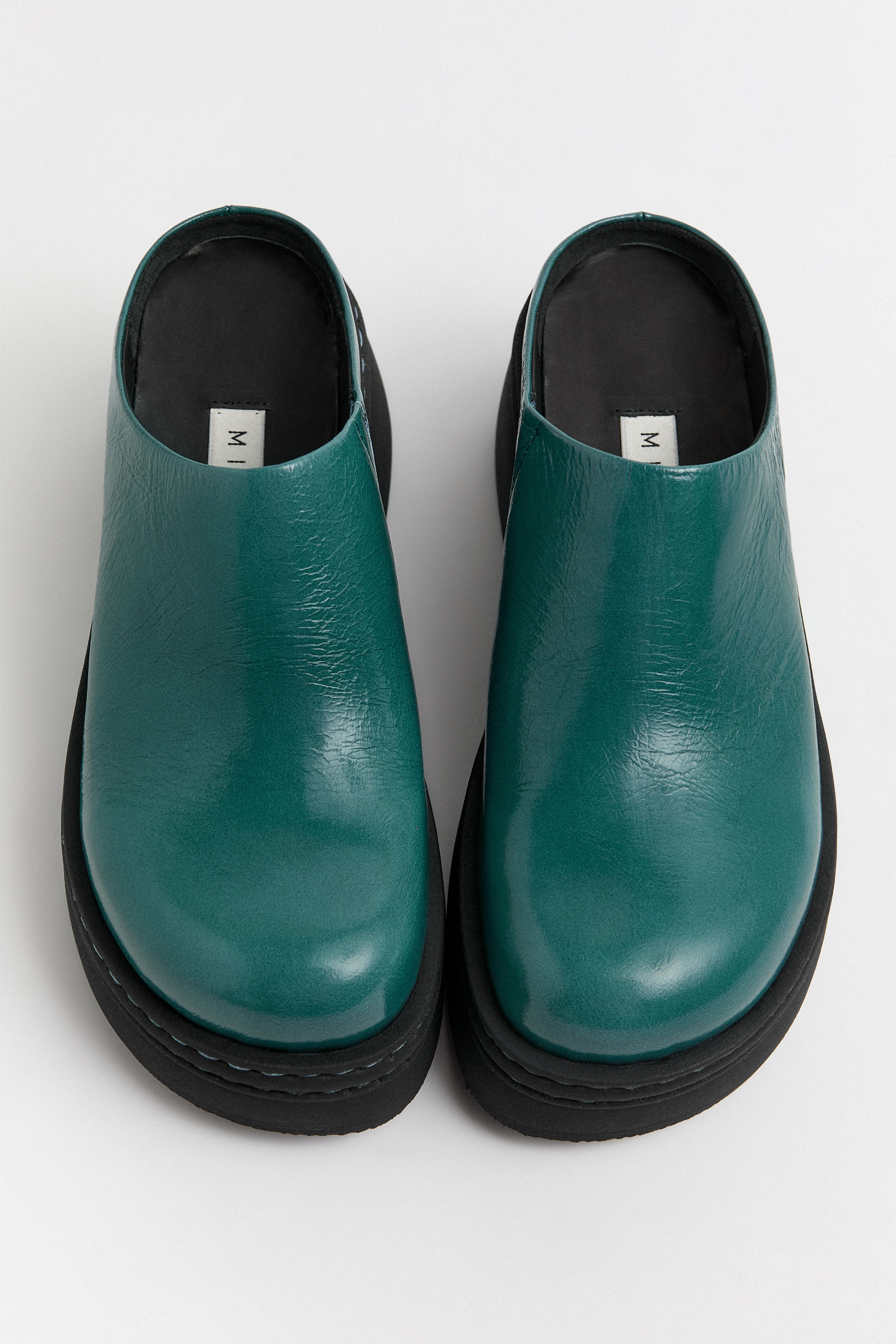 Kristi Mules Lead Grey Crinkle Leather | Miista | Designed & Handmade in Europe