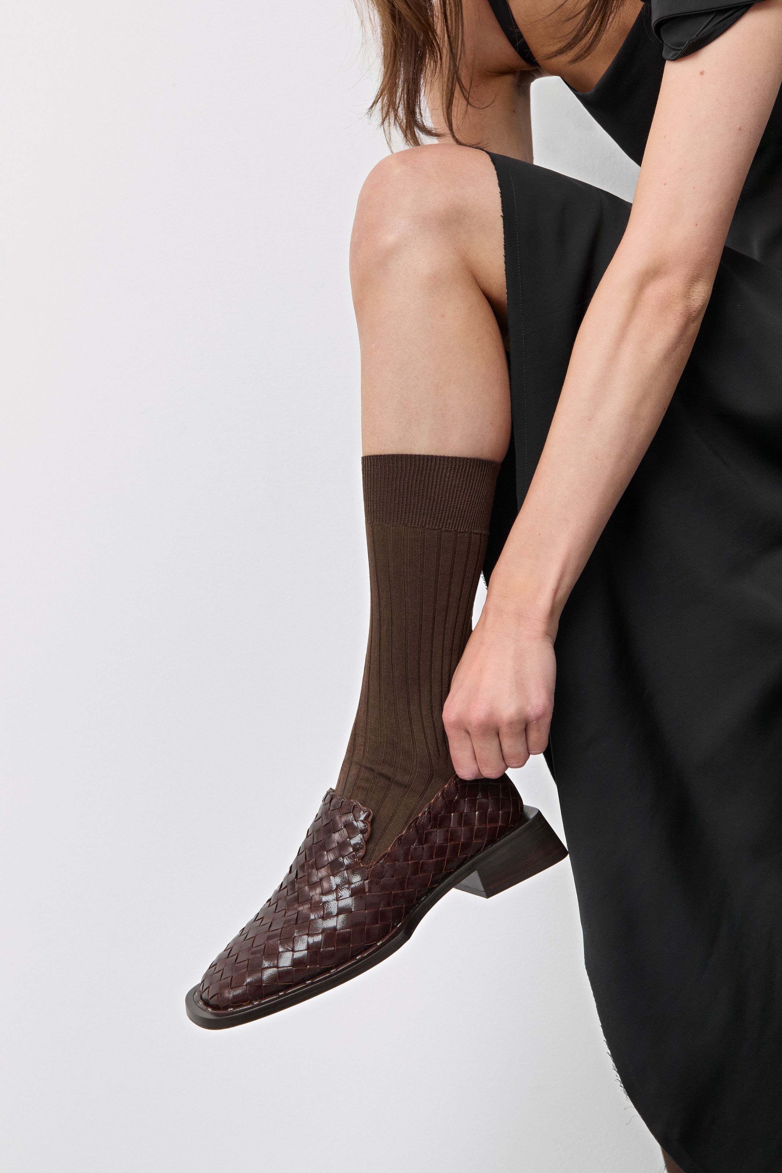 Skye Loafers - Brown Woven Leather | Miista