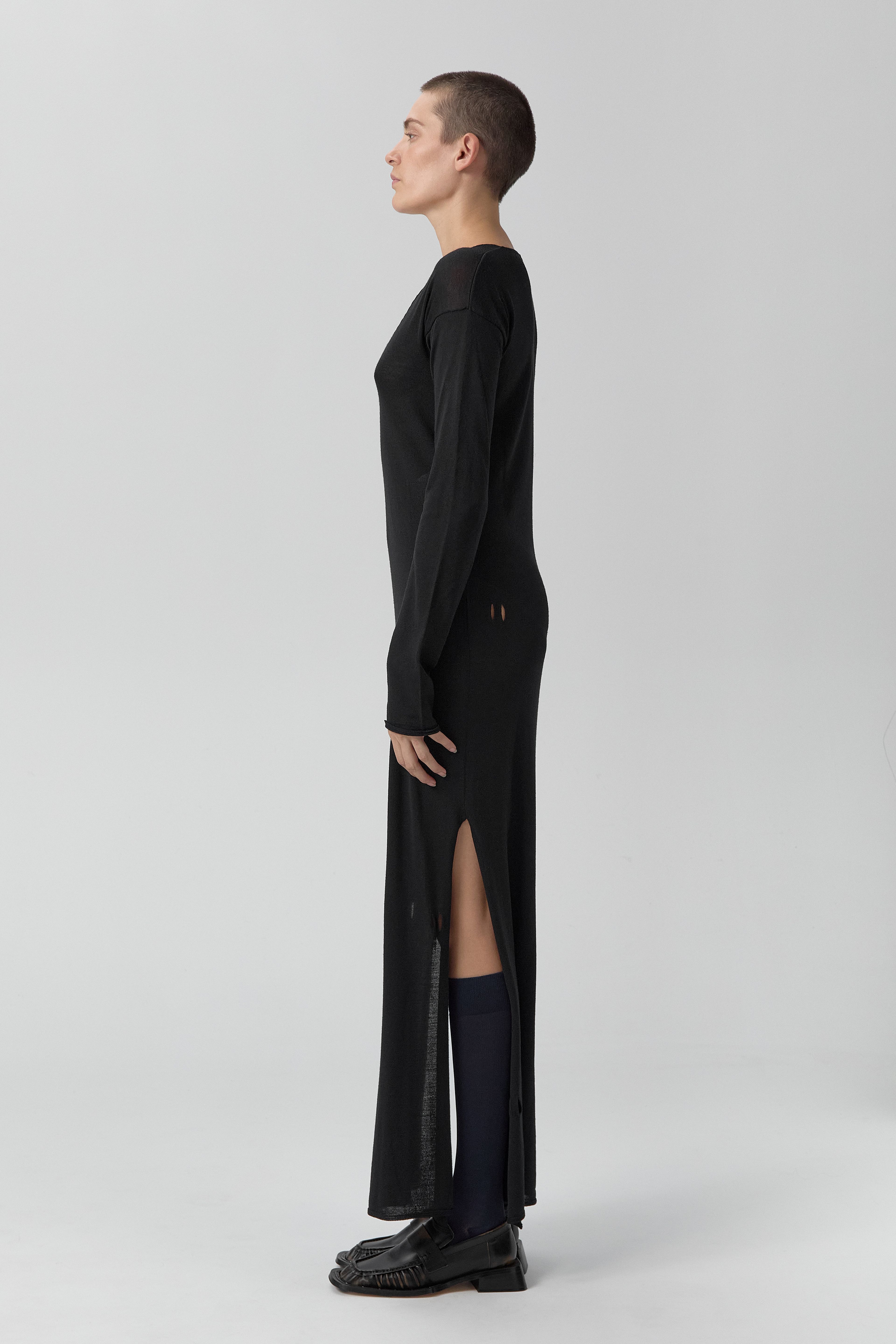 Yayoi Dress - Black Extra Fine Merino Knit | Miista | Designed & Handmade in Europe