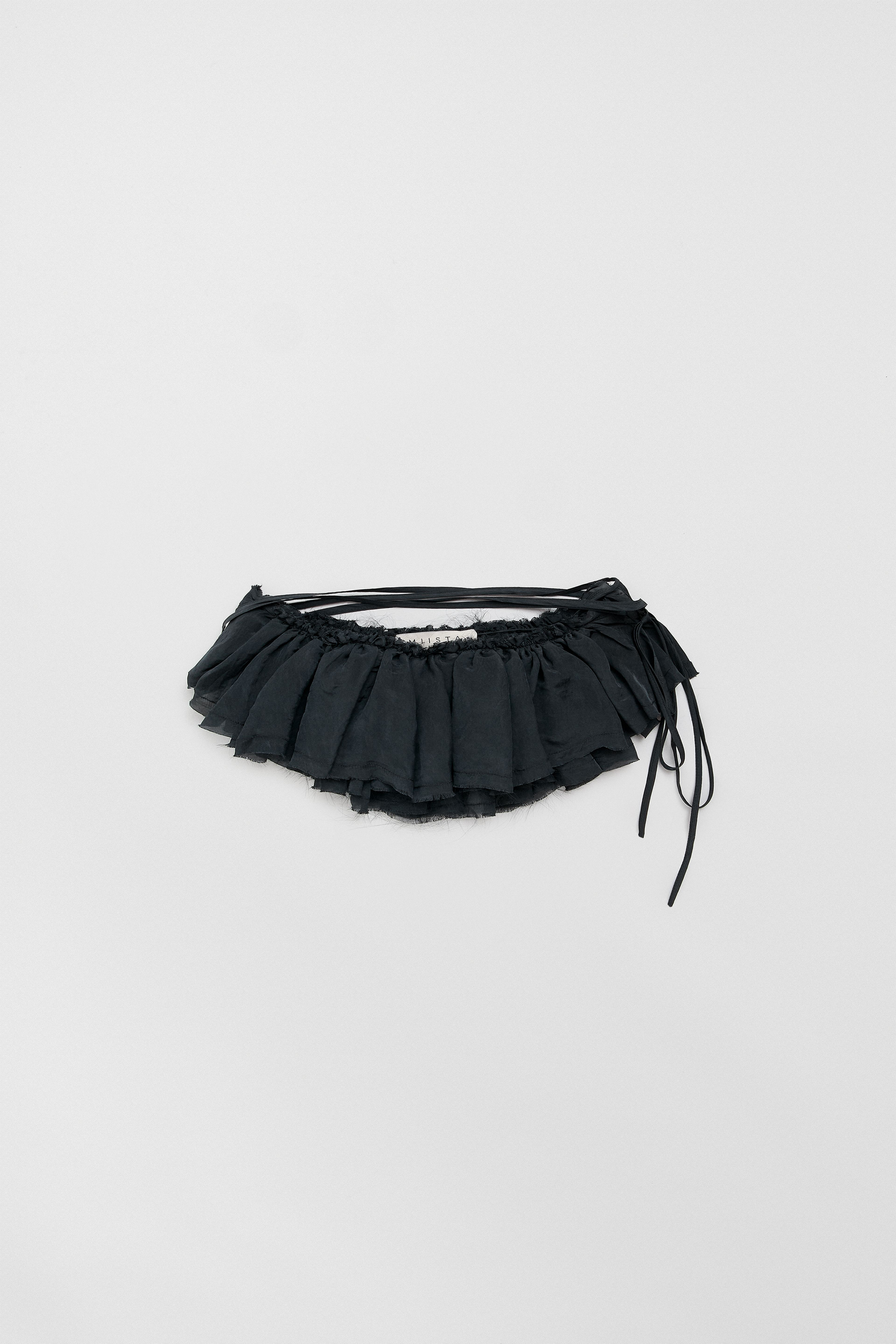 Vanny Washed Black Sheer Ruffle | Miista | Designed & Handmade in Europe