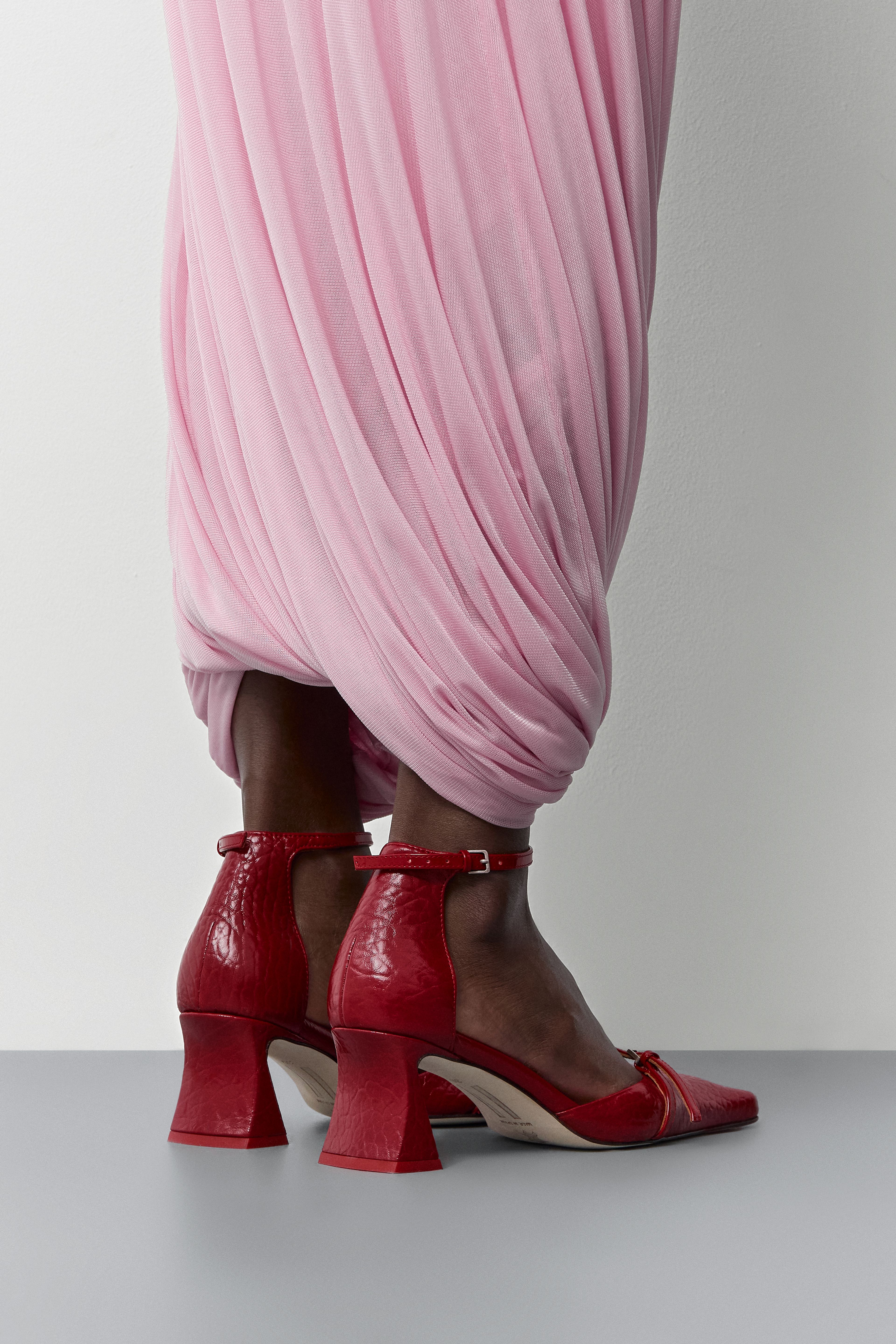 Agna Red Mini Buckled Mary Jane Court Shoes | Miista | Designed & Handmade in Europe