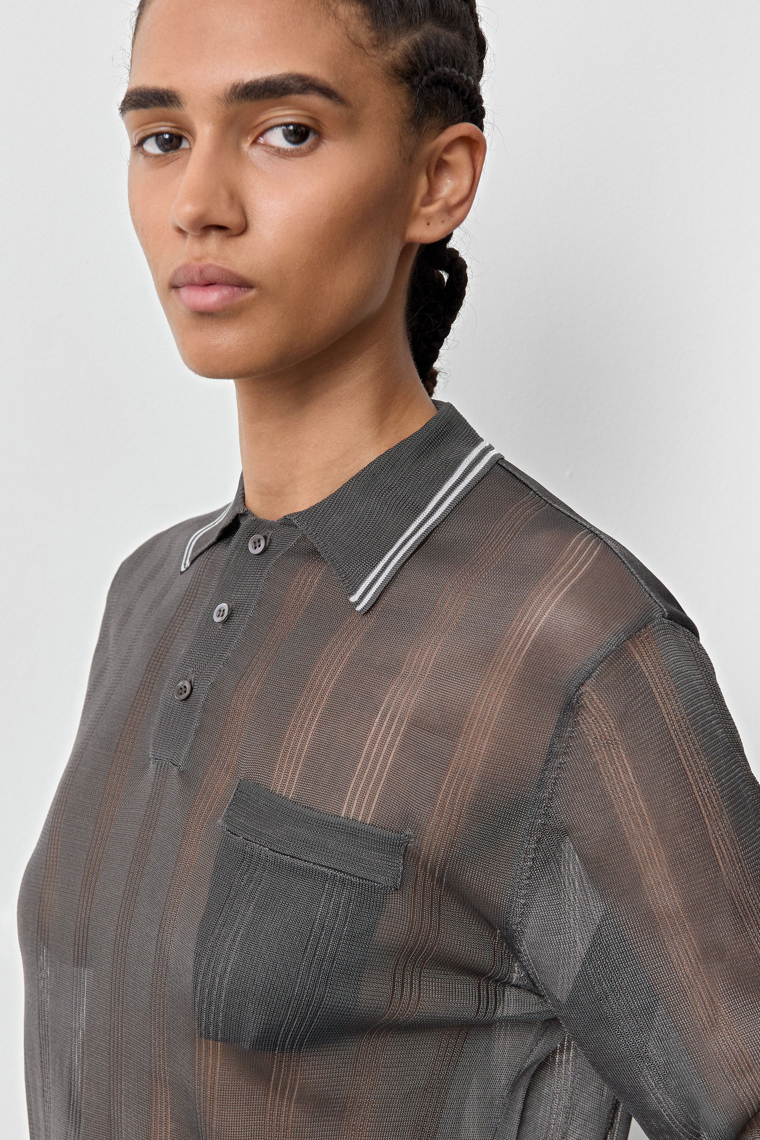 Rufa Jumper - Grey Ribbed Knit | Miista