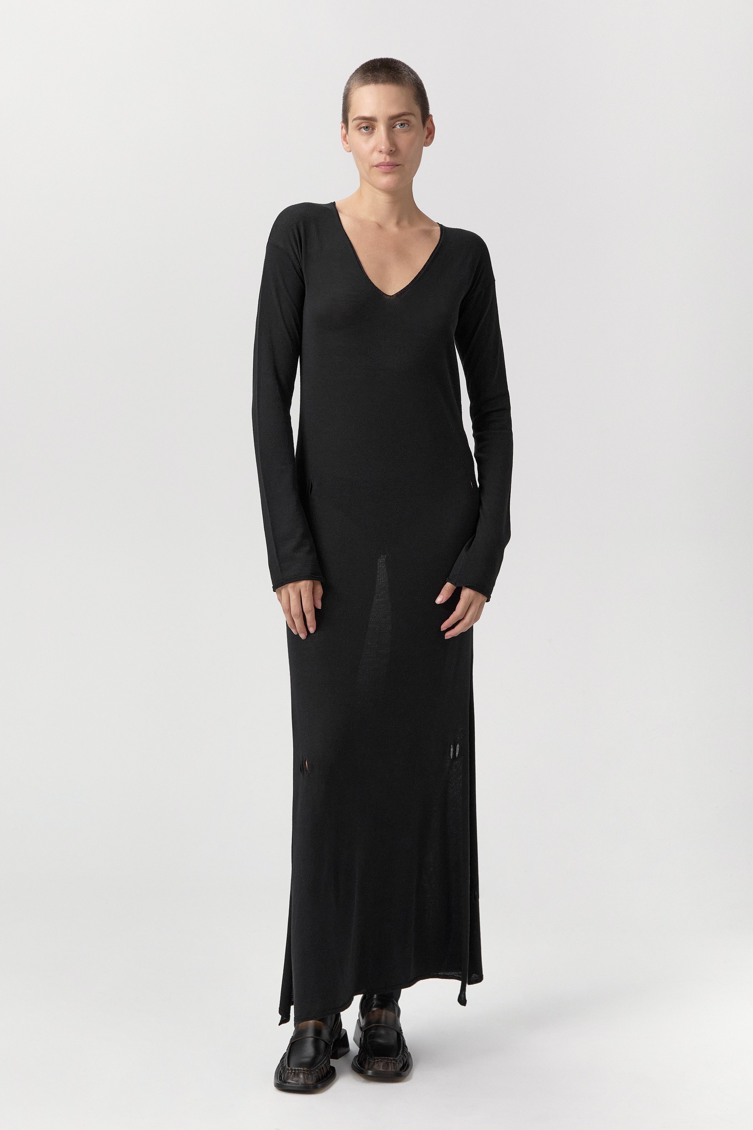 Yayoi Dress - Black Extra Fine Merino Knit | Miista | Designed & Handmade in Europe