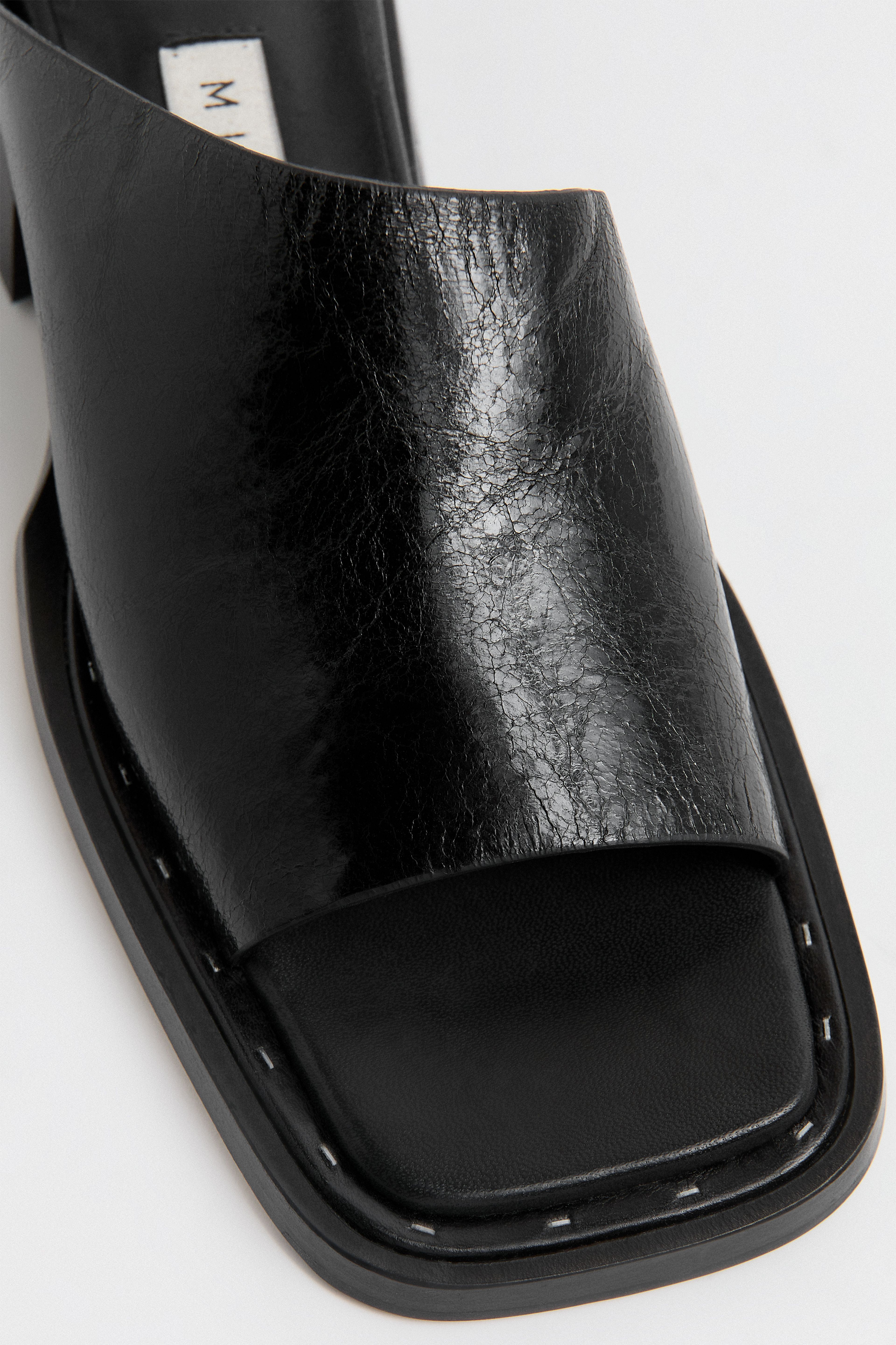 Alendra Black Asymmetric Sandals | Miista | Designed & Handmade in Europe