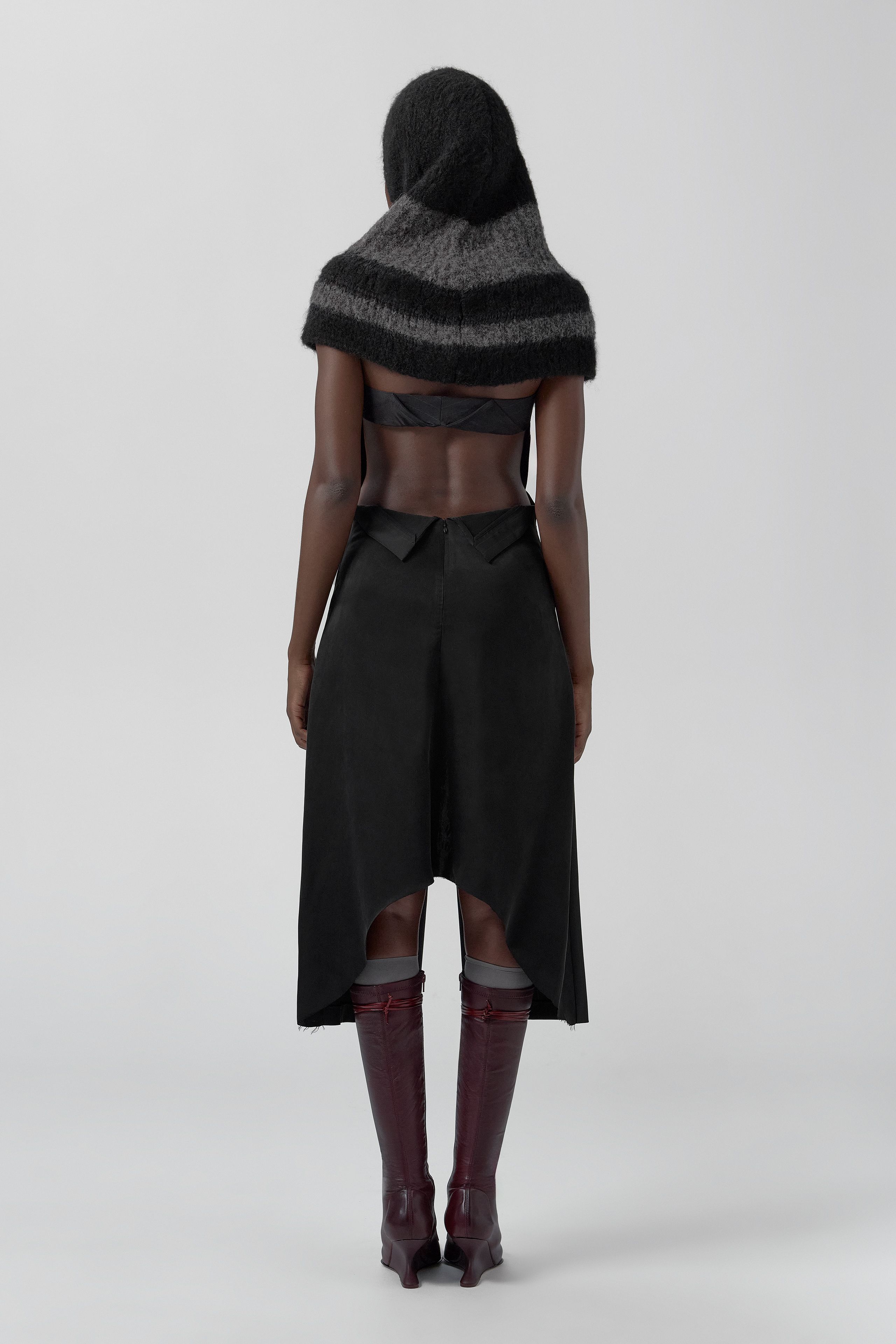 Mona Balaclava - Black Grey Fine Alpaca Knit | Miista