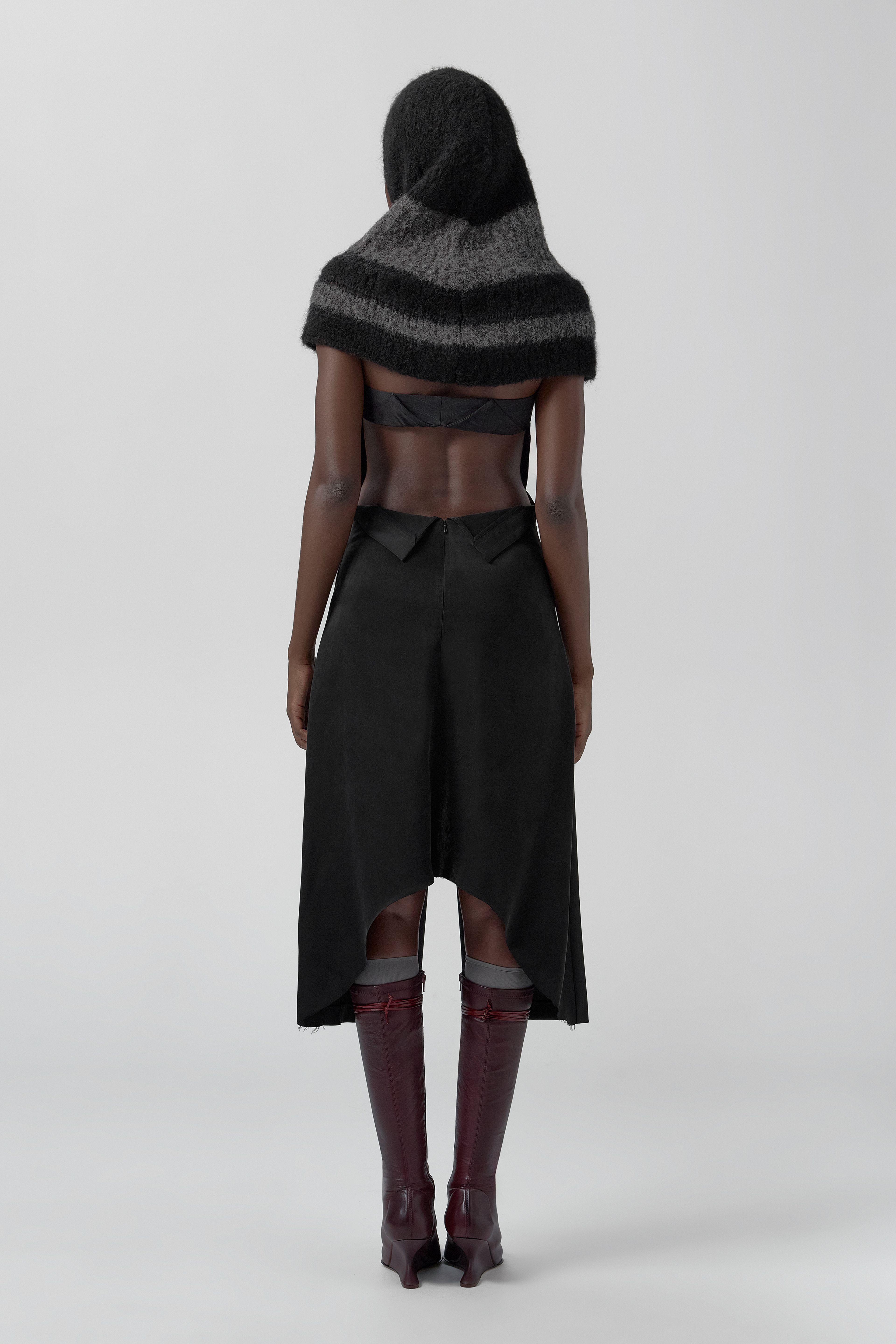 Mona Balaclava - Black Grey Fine Alpaca Knit | Miista | Designed & Handmade in Europe