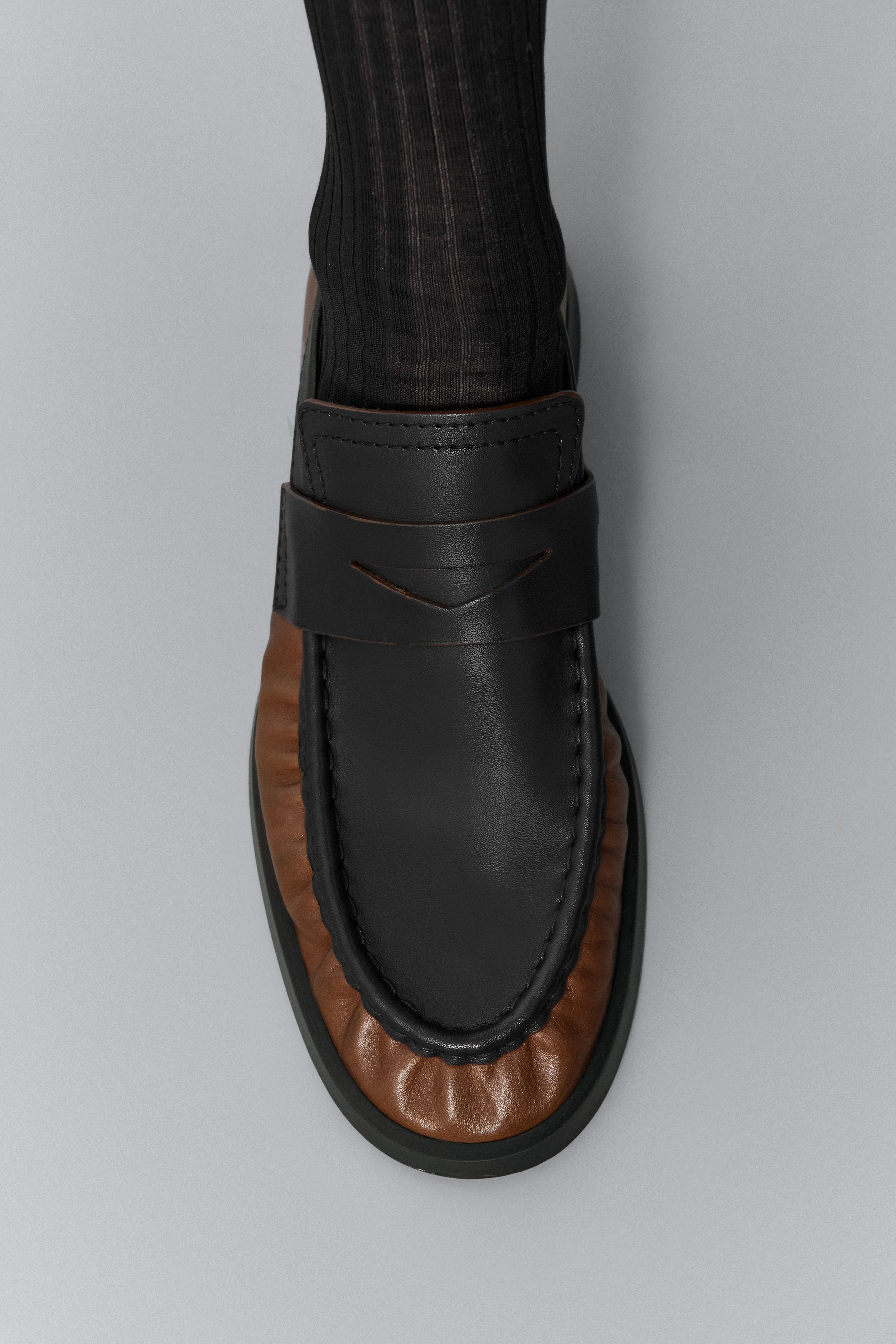 Zita Loafers - Tan Black Leather | Miista | Designed & Handmade in Europe