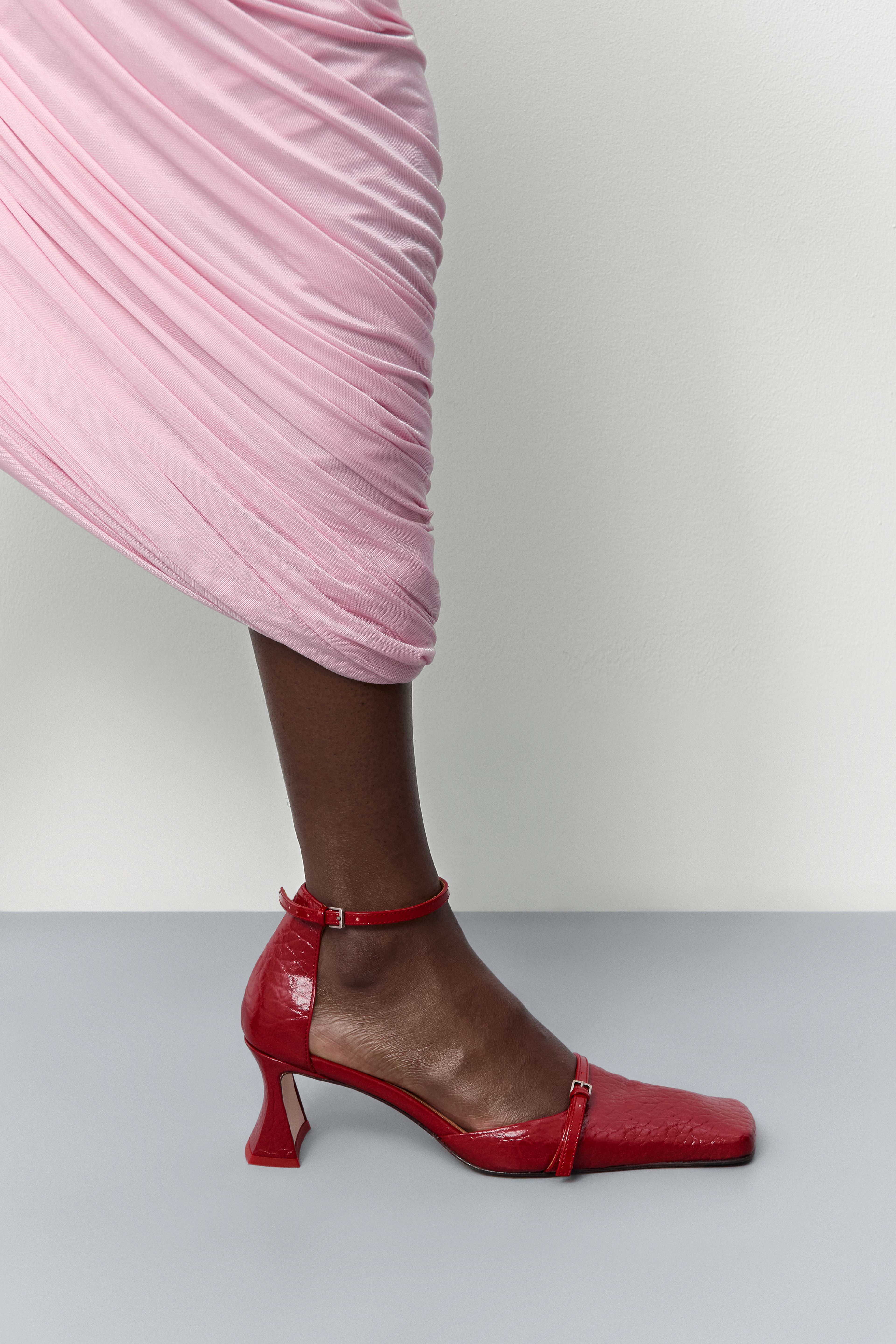Agna Red Mini Buckled Mary Jane Court Shoes | Miista | Designed & Handmade in Europe