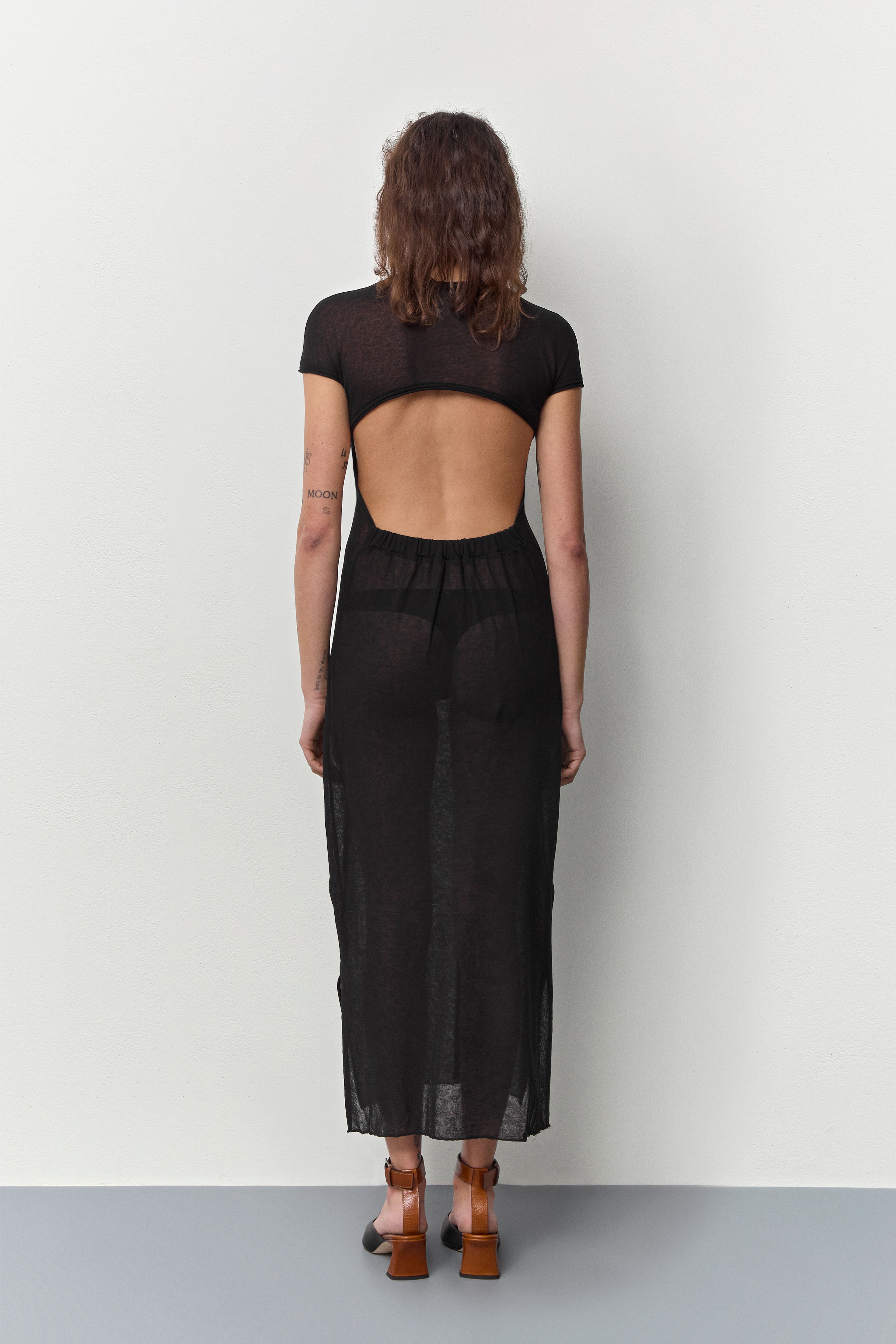 Buffy Black Backless Knitted Dress | Miista | Designed & Handmade in Europe