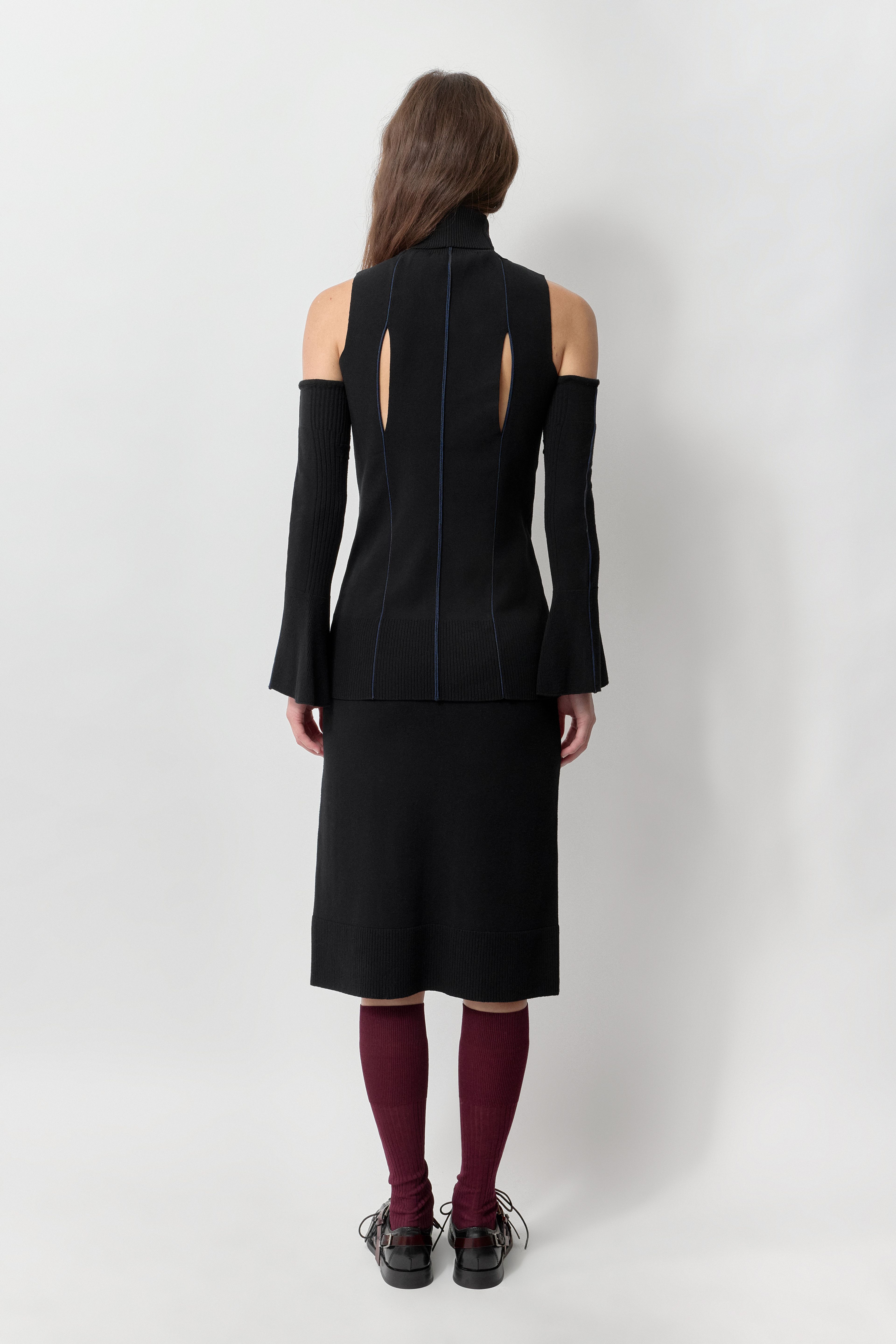 Ana Skirt - Black Viscose Knit | Miista | Designed & Handmade in Europe