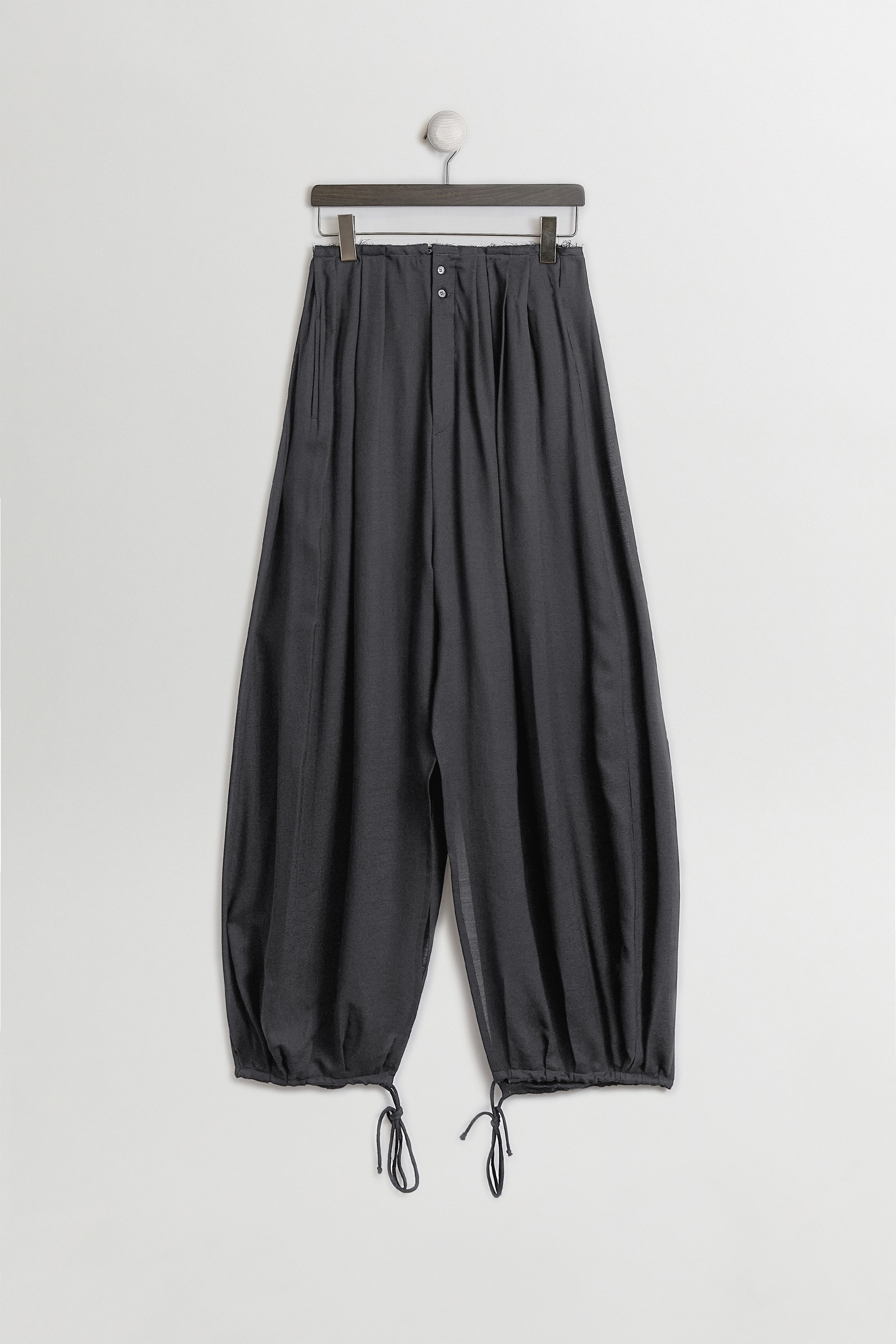 Kara Trousers - Grey Pleated Virgin Wool | Miista | Designed & Handmade in Europe
